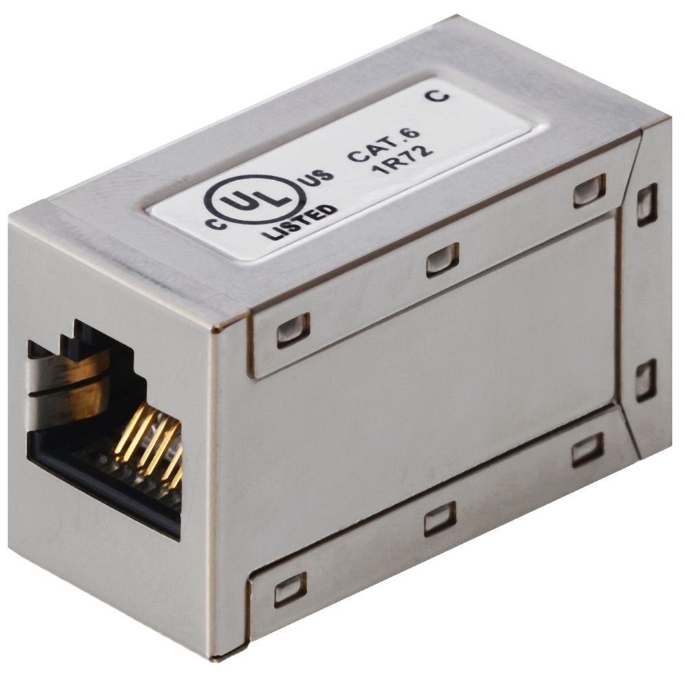 CAT 6 Modularkupplung RJ45 - Netzwerkkoppler - grau Netzwerk-Adapter