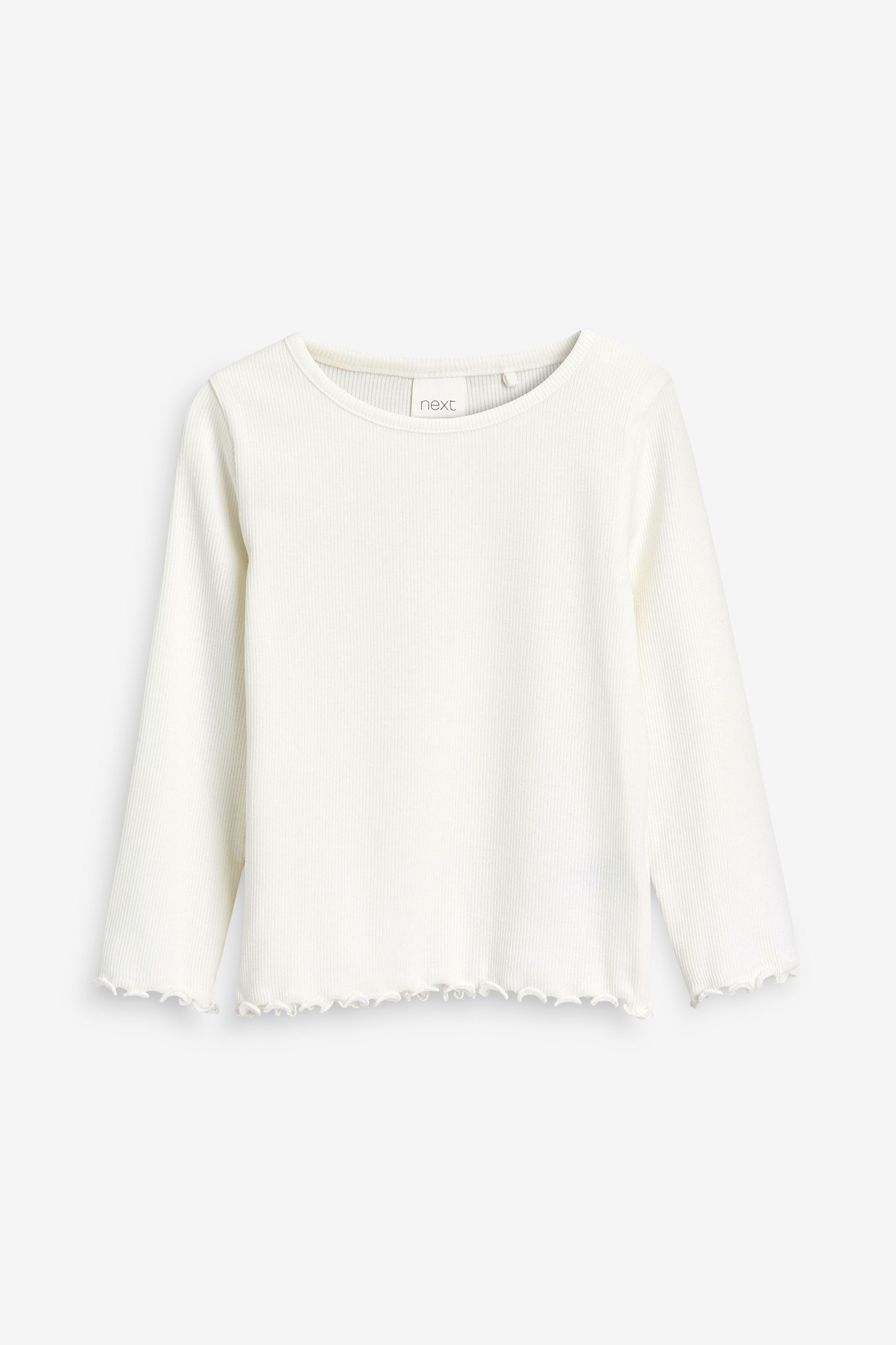 Langarmshirt Langärmeliges Feinripp-Shirt