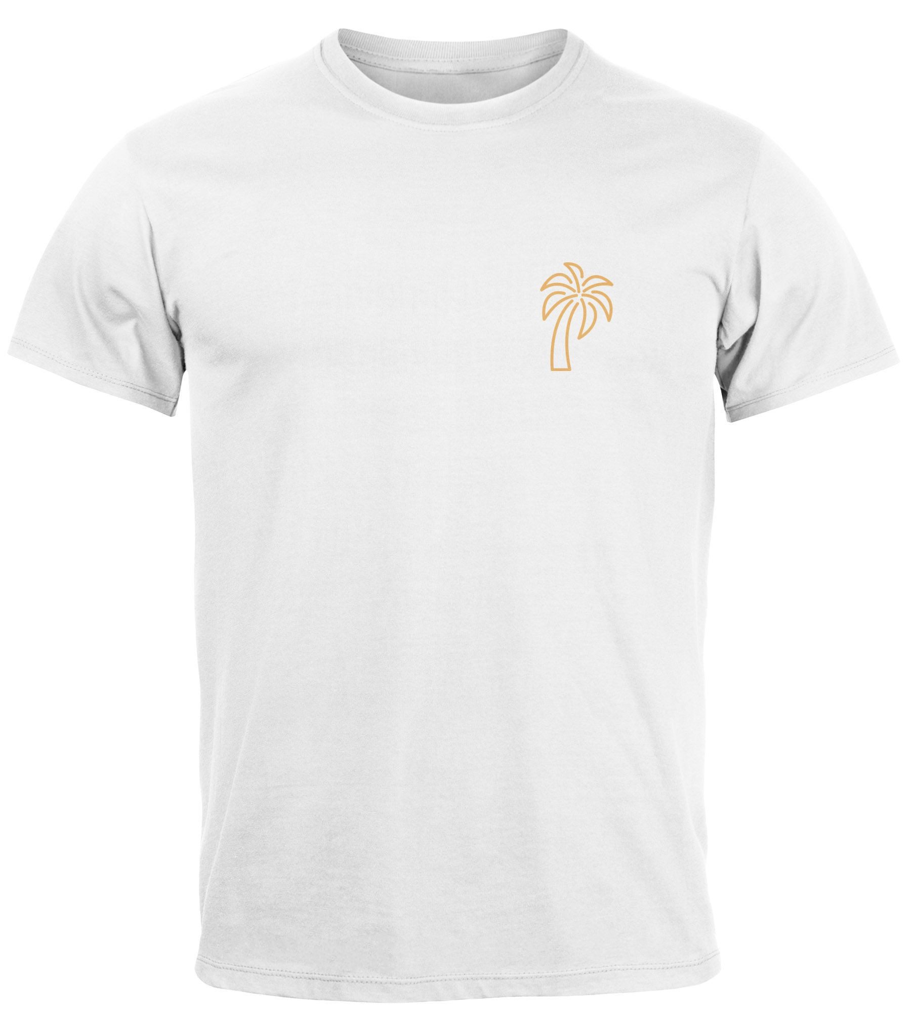 Neverless Print-Shirt Herren T-Shirt Palme Logo günstig online kaufen