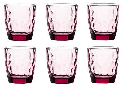 Bormioli Rocco Tumbler-Glas »»Diamond Rock Purple«, Glas, Trinkglas Wasserglas Saftglas 305ml Glas lila 6 Stück«, Glas