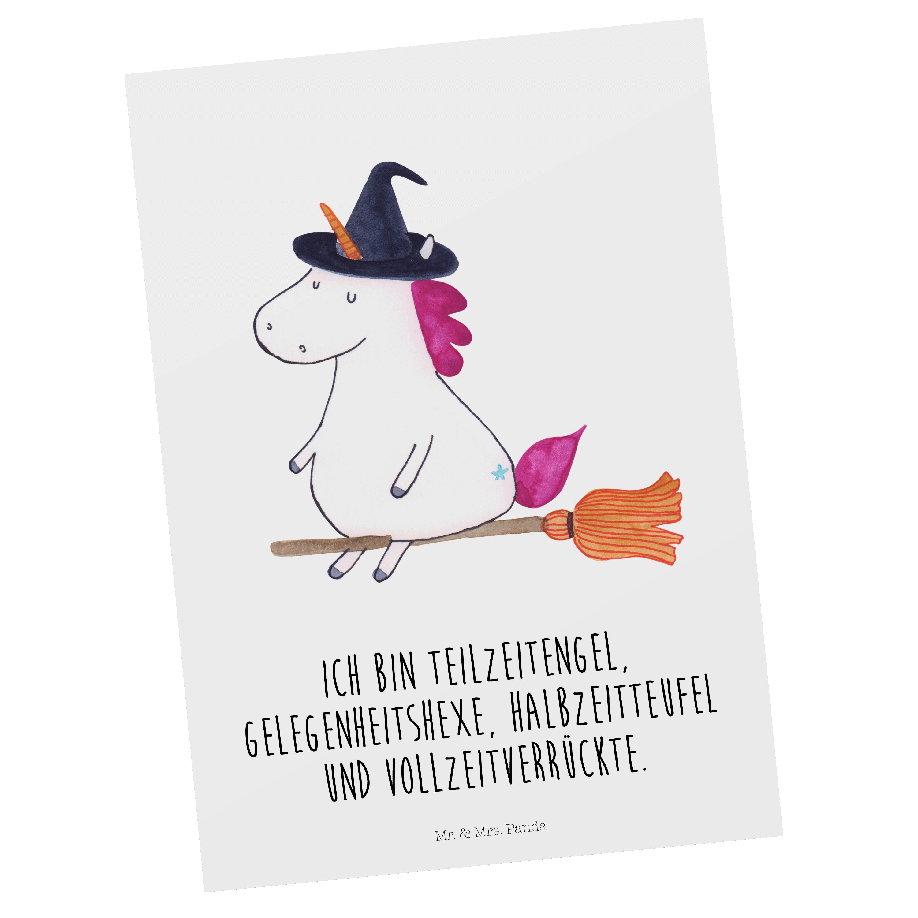 Einhorn Geburtstagskarte, Geschenk, & Mr. Postkarte Mrs. Einhor Hexe Dankeskarte, Weiß - Panda -