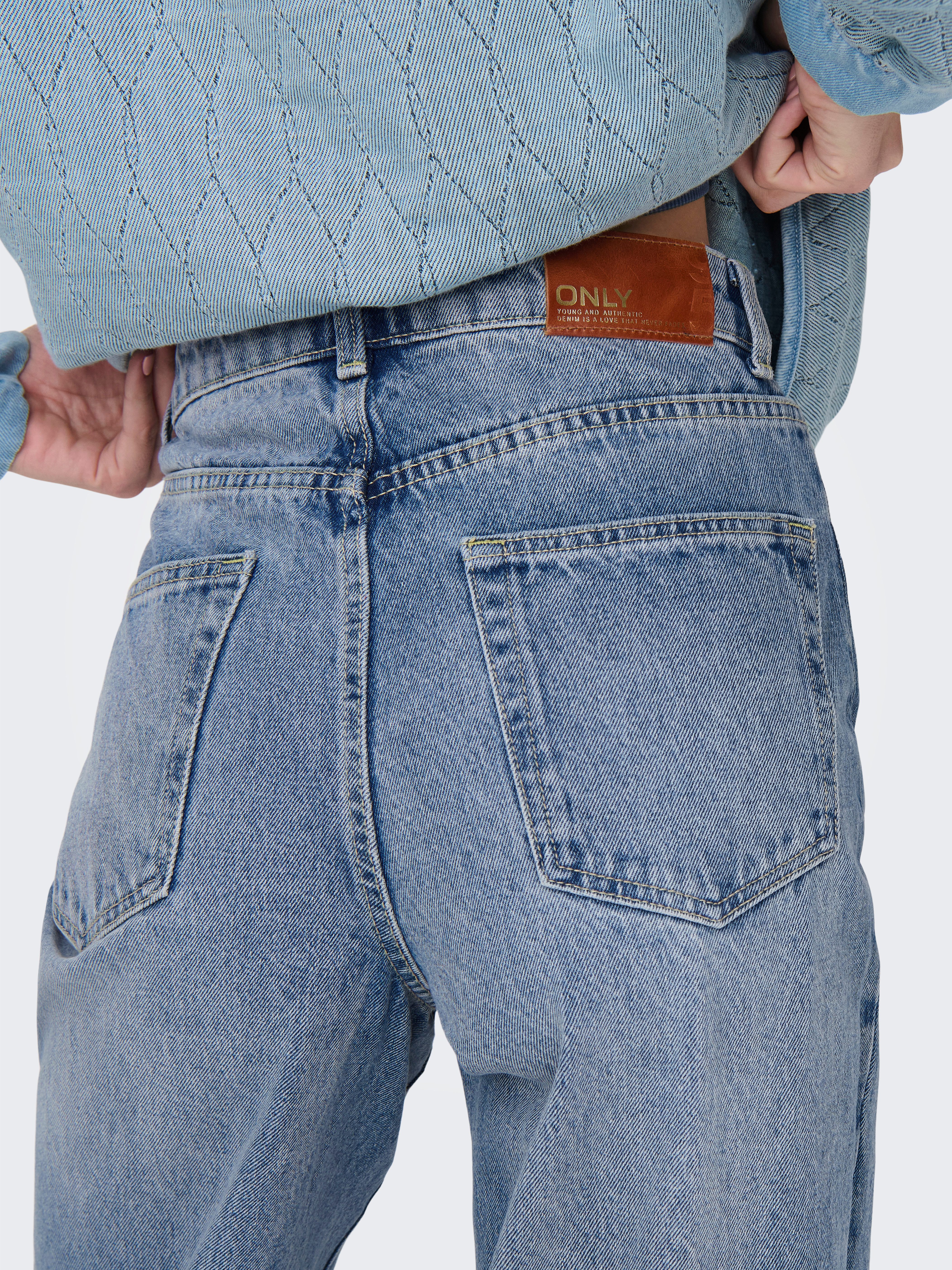 ONLY High-waist-Jeans ONLHOPE HW WIDE DNM REA345 NOOS Baumwolle
