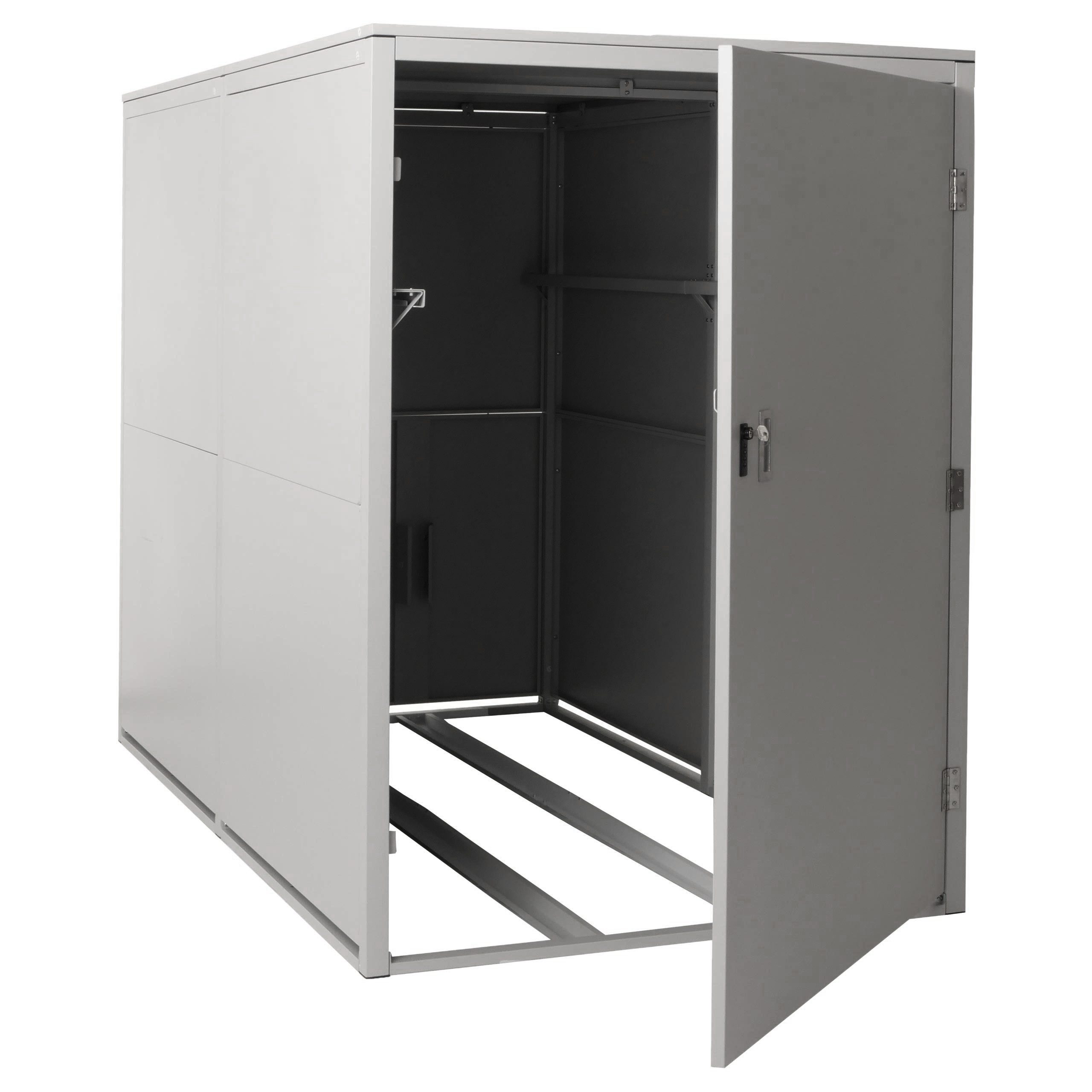 MCW Fahrradbox MCW-L56c-2 (1 St), Mit Verstärkungsstange in der Mitte für mehr Stabilität