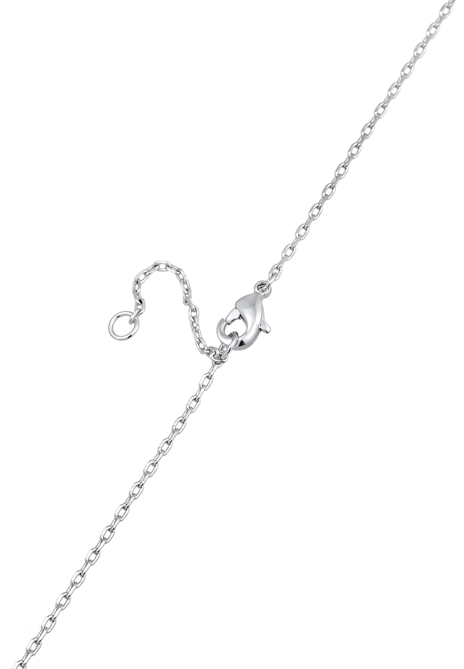 Elli Kette mit Anhänger Plättchen Kristalle Elegant Silberfarben, Plättchen