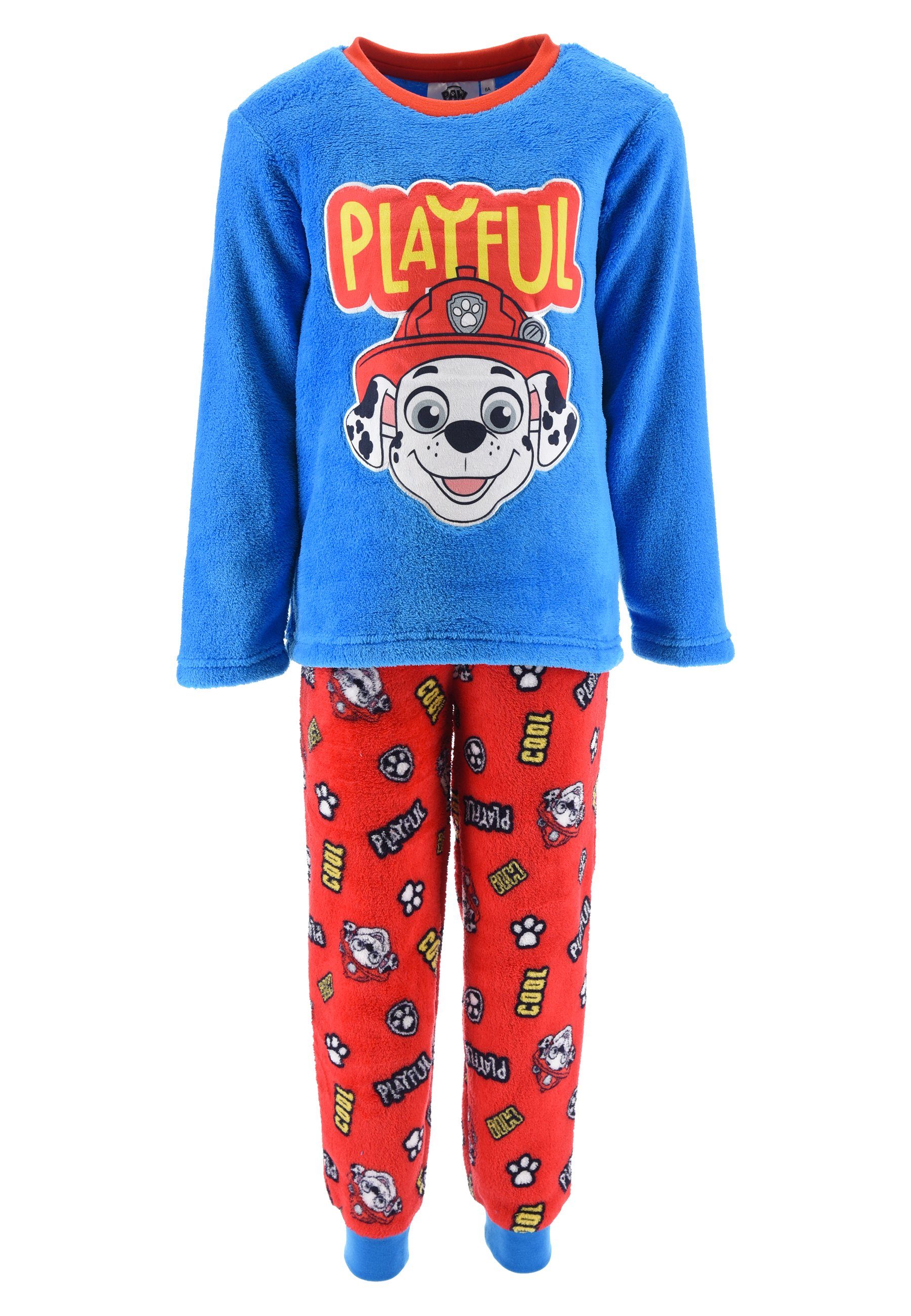 PAW Blau Langarm tlg) Jungen Pyjama Shirt Marshall (2 Schlafhose PATROL Schlafanzug +