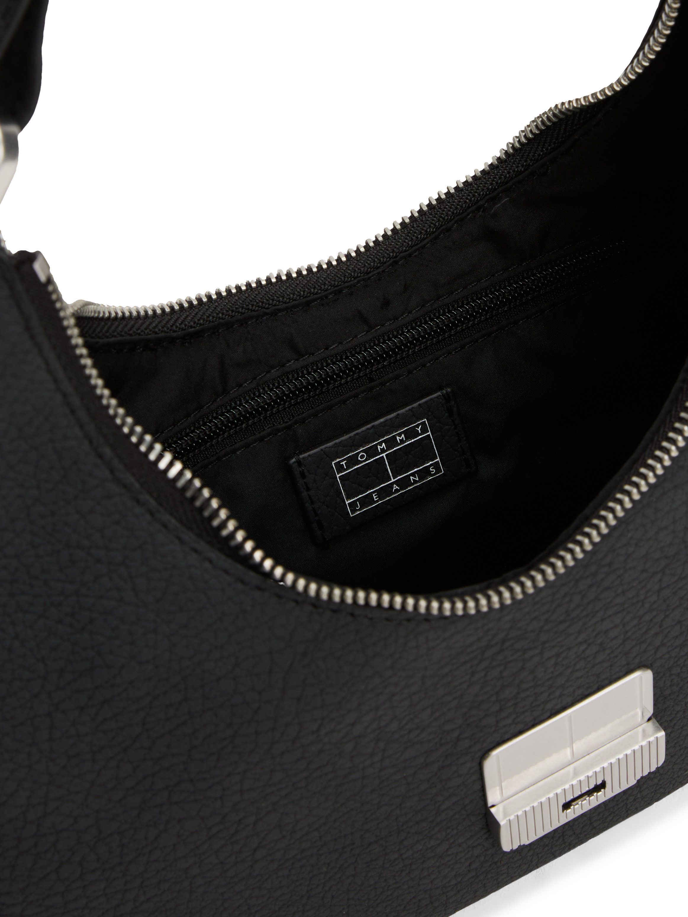 Tommy Jeans Schultertasche TJW CRUSH SHOULDER BAG, Damen Hobo, Umhängetasche, Tragetasche mit Logo-Schmuckelement