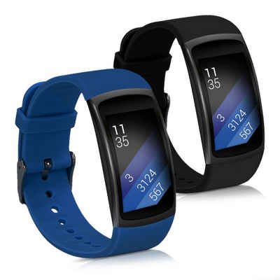 kwmobile Uhrenarmband 2x Sportarmband für Samsung Gear Fit2 / Gear Fit 2 Pro, Armband TPU Silikon Set Fitnesstracker