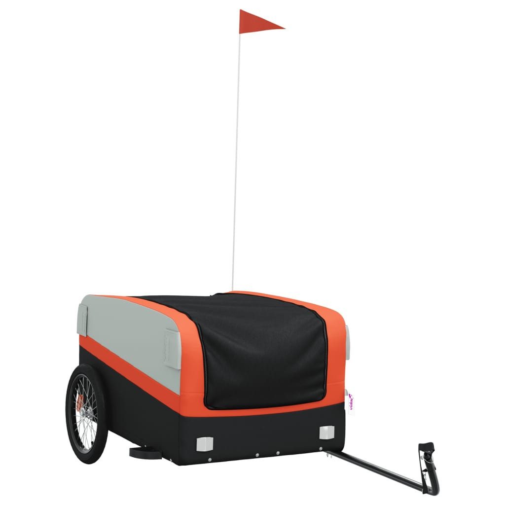 vidaXL Fahrradkinderanhänger orange Lastenanhänger Schwarz und Orange 45 kg Eisen