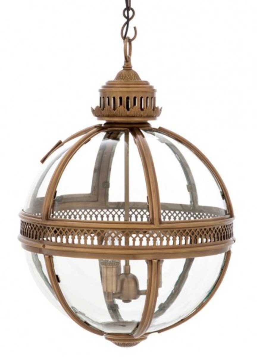 Casa Padrino Hängeleuchte Barock Hängeleuchte Antik Messing Design Kugel  Durchmesser 43 cm, Höhe 63 cm - Barock Schloss Lampe Leuchte Laterne