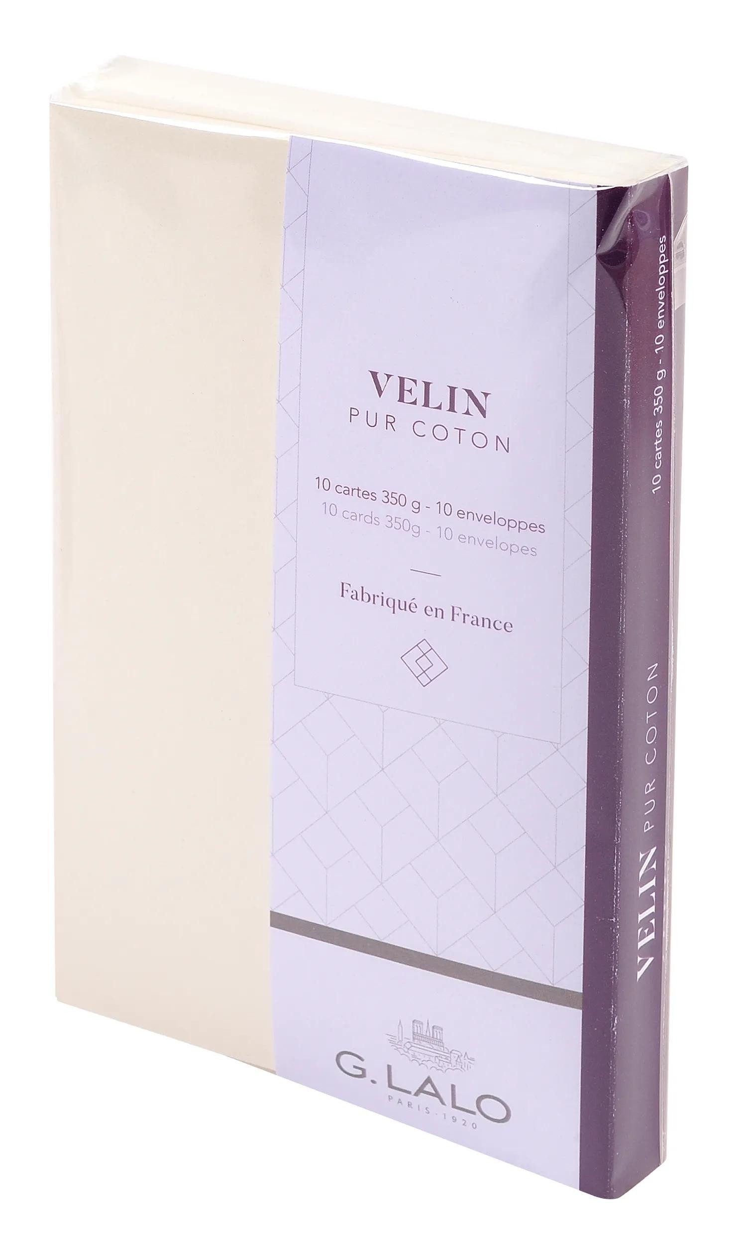 G.Lalo Grußkarten 5x Korrespondenzset, 10 Karten und 10 Umschläge Creme 29300L, LALO