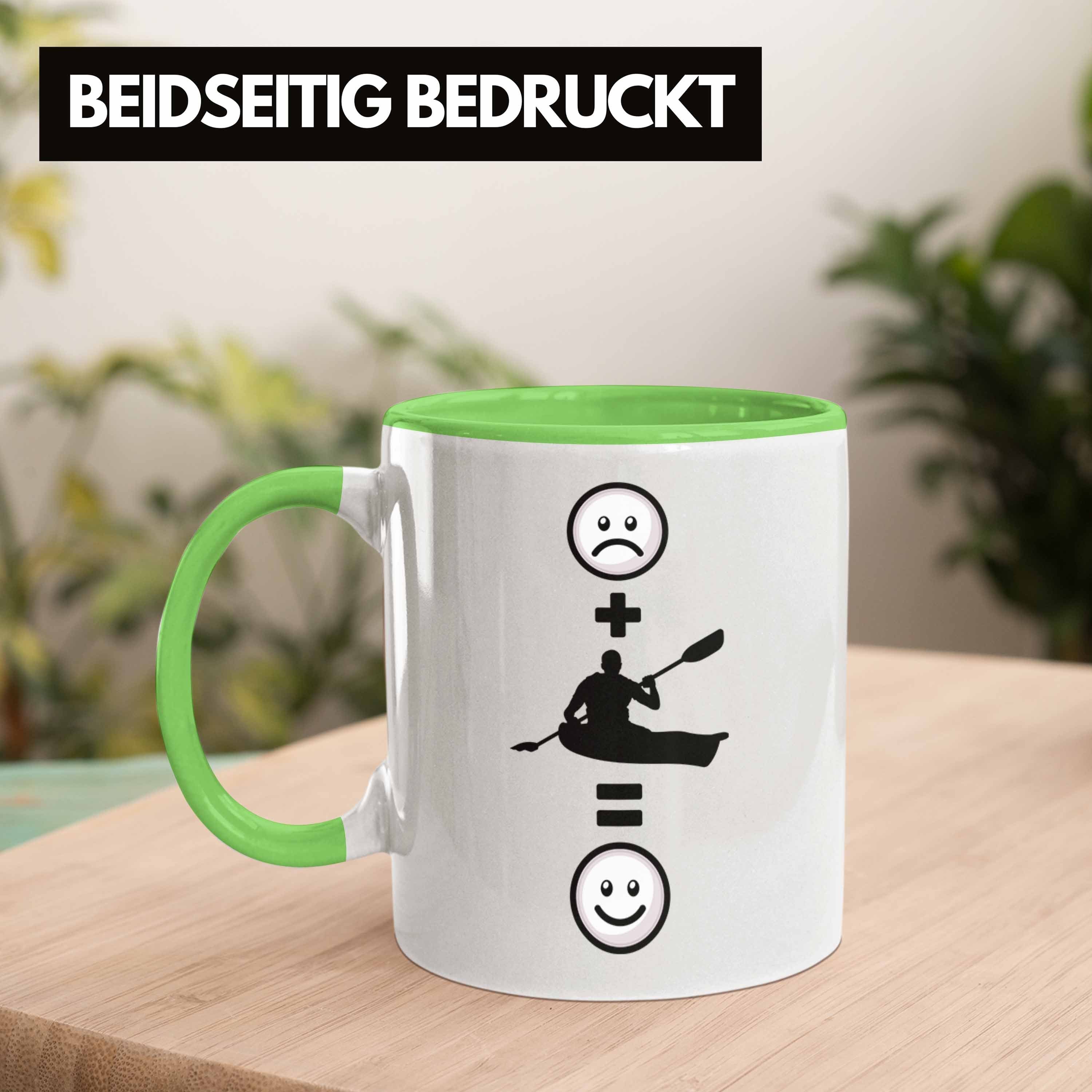 Geschenk Lustige Geschenk Tasse Trendation :(Kajak) Grün Kajak Kajakfahrer Tasse für