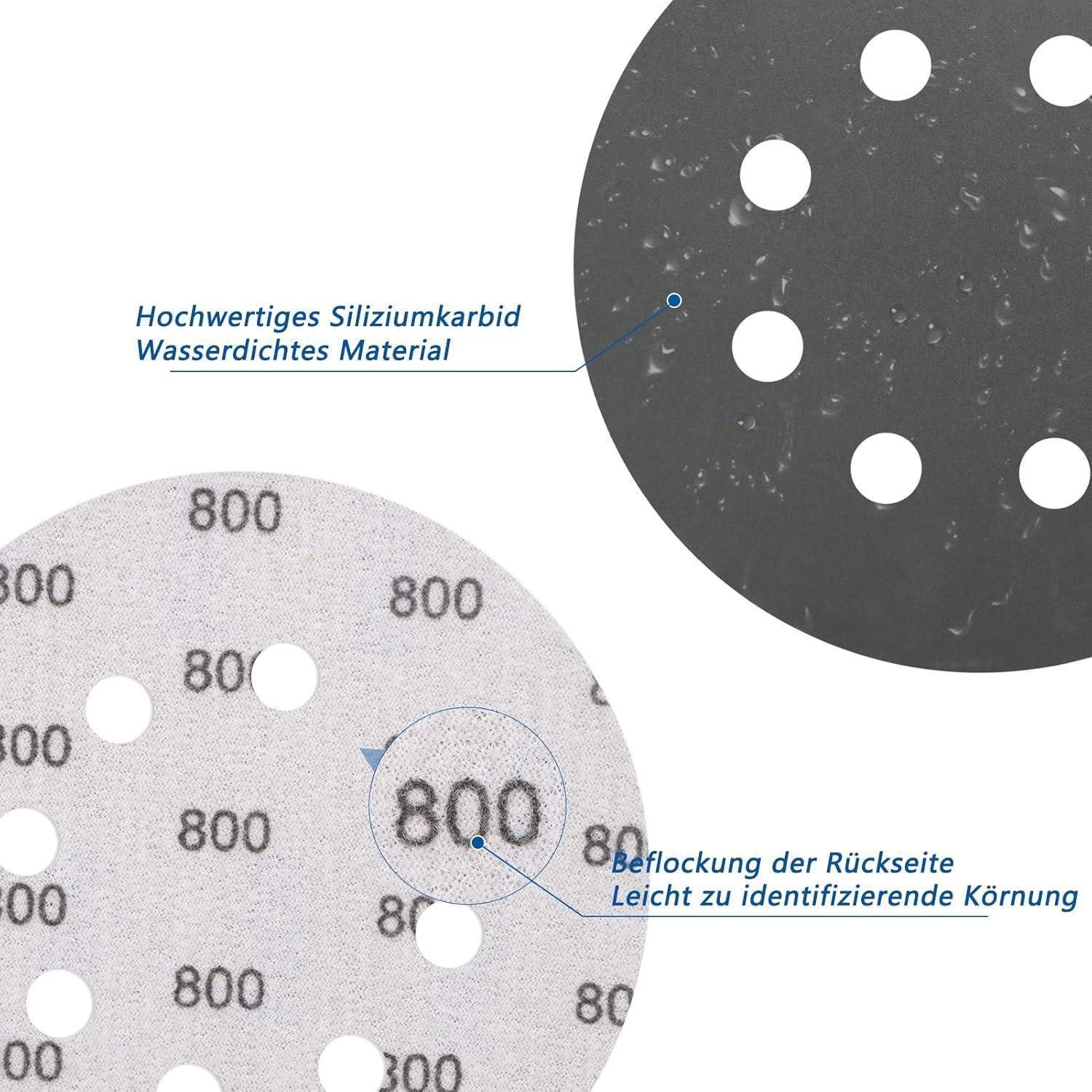 LuxusKollektion Schleifscheibe Schleifpapier 125mm Klett 8 Löcher Exzenterschleifer 800 P800