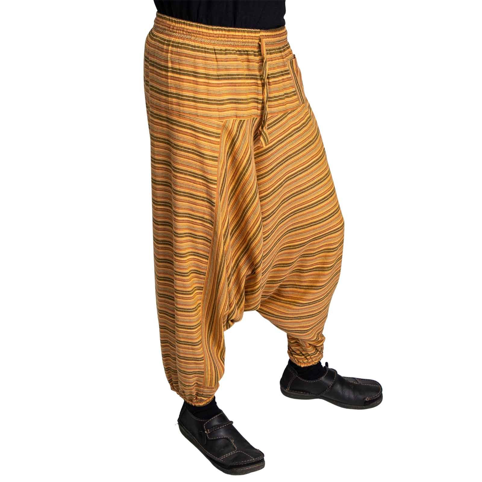 KUNST UND MAGIE Haremshose Bunt Unisex Aladin Haremshose Wellnesshose Wohlfühl Pluder Hose Yoga