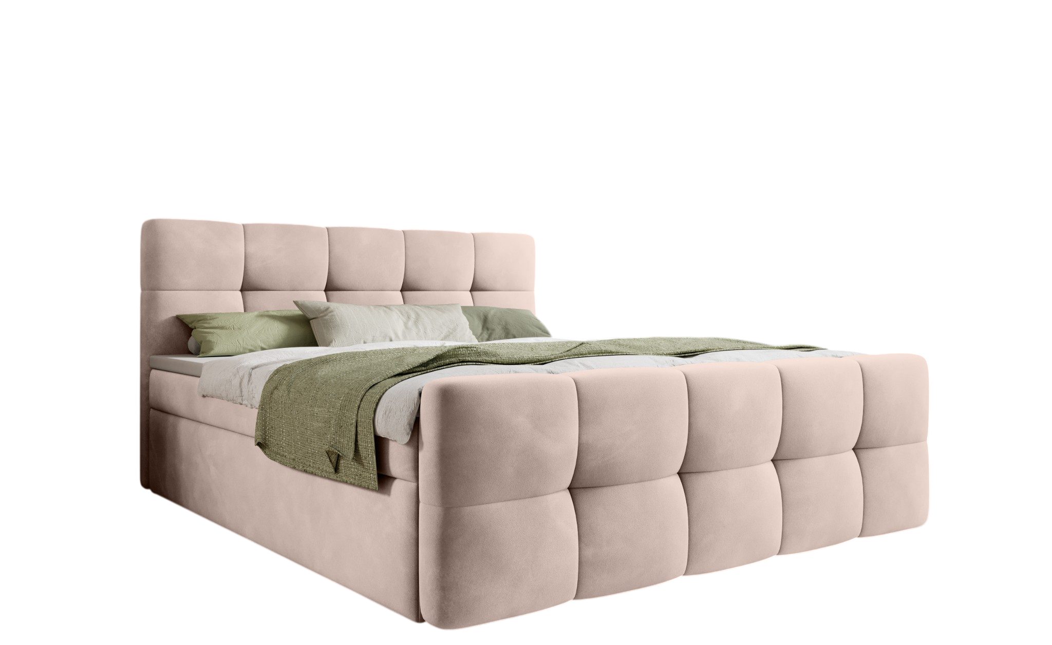 thematys Boxbett mit Bettkasten 140x200–200x200 cm – Velours oder Bouclé Bezug – (Polsterbett Bonnellfederkern Matratze H3 + Gratis 3cm Topper, Boxbett - Luxus  – Bild 4 von 5