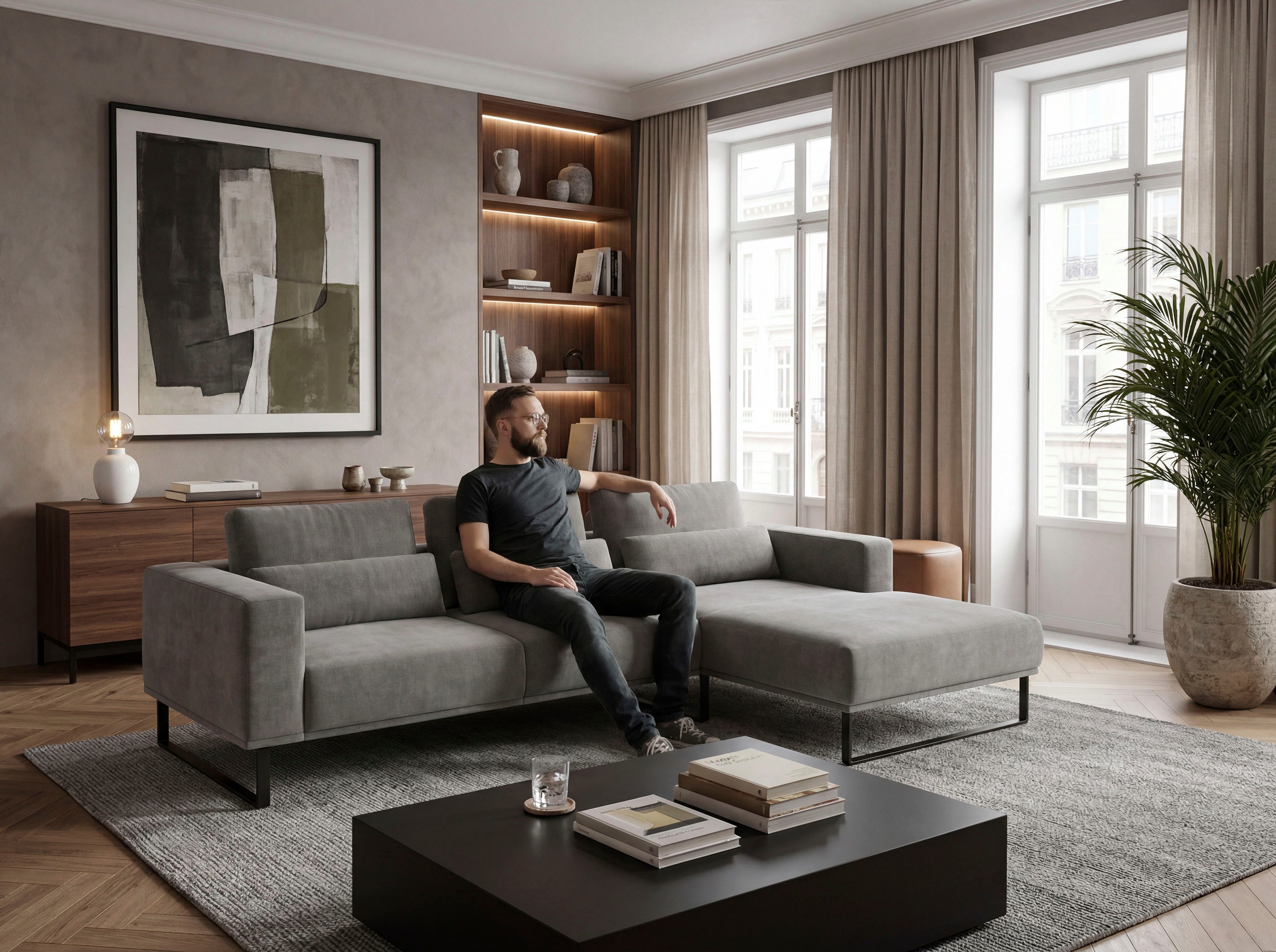 Musterring Ecksofa JUSTB! PM100, stilvoller Lounge-Komfort von Musterring, Kollektion Bettina Zimmermann, optionaler Sitzvorzug & Fuß-Auswahl