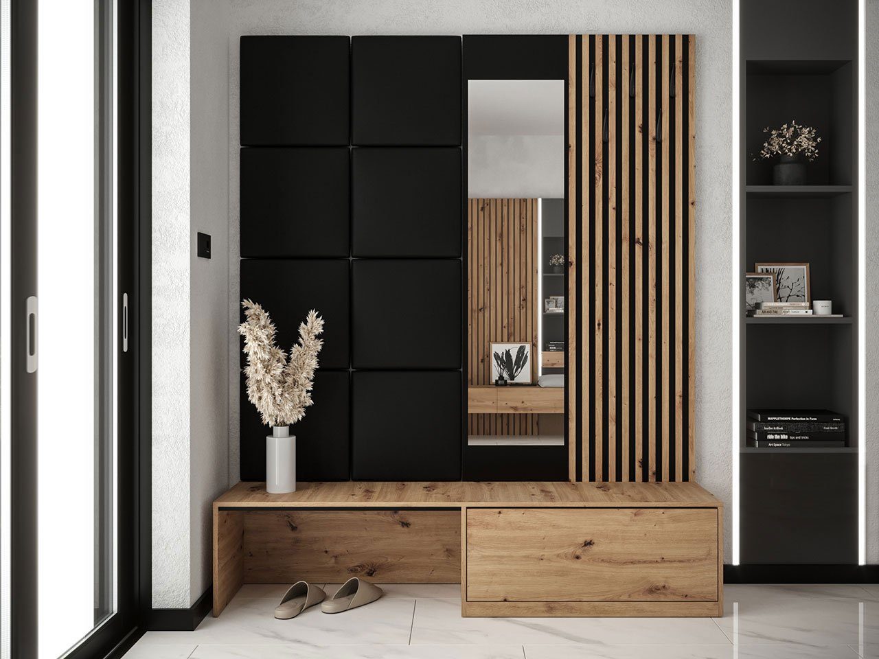 MIRJAN24 Garderoben-Set Premium, (Komplett-Set, Schuhschrank, Spiegel, Lame günstig online kaufen