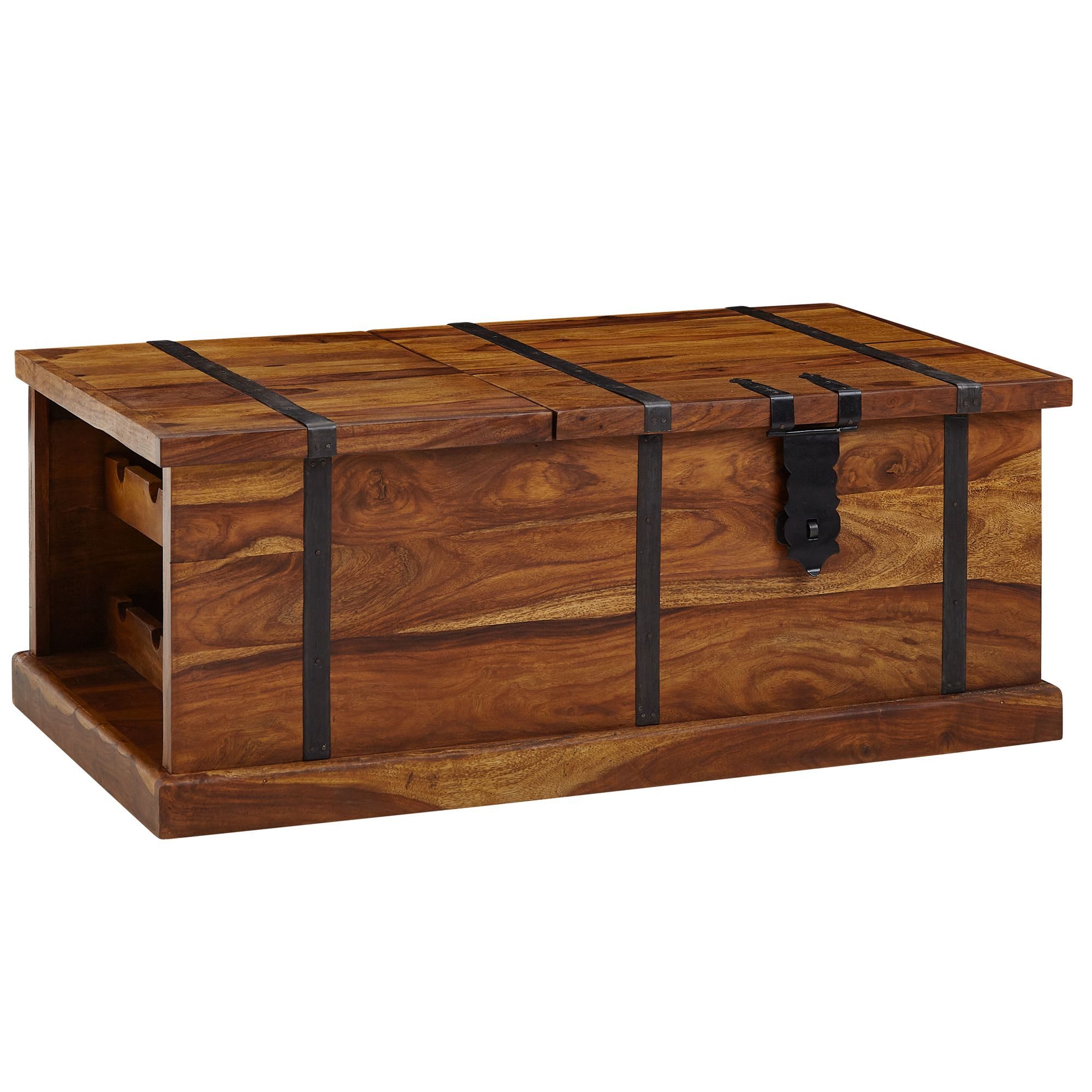 KADIMA DESIGN Weinregal Couchtisch 100x60x40 cm Massivholz Truhentisch mit Stauraum Truhe, Modern, Holztisch Wohnzimmer, Weinregal, Design Wohnzimmertisch mit Stauraum, Sofatisch Stubentisch