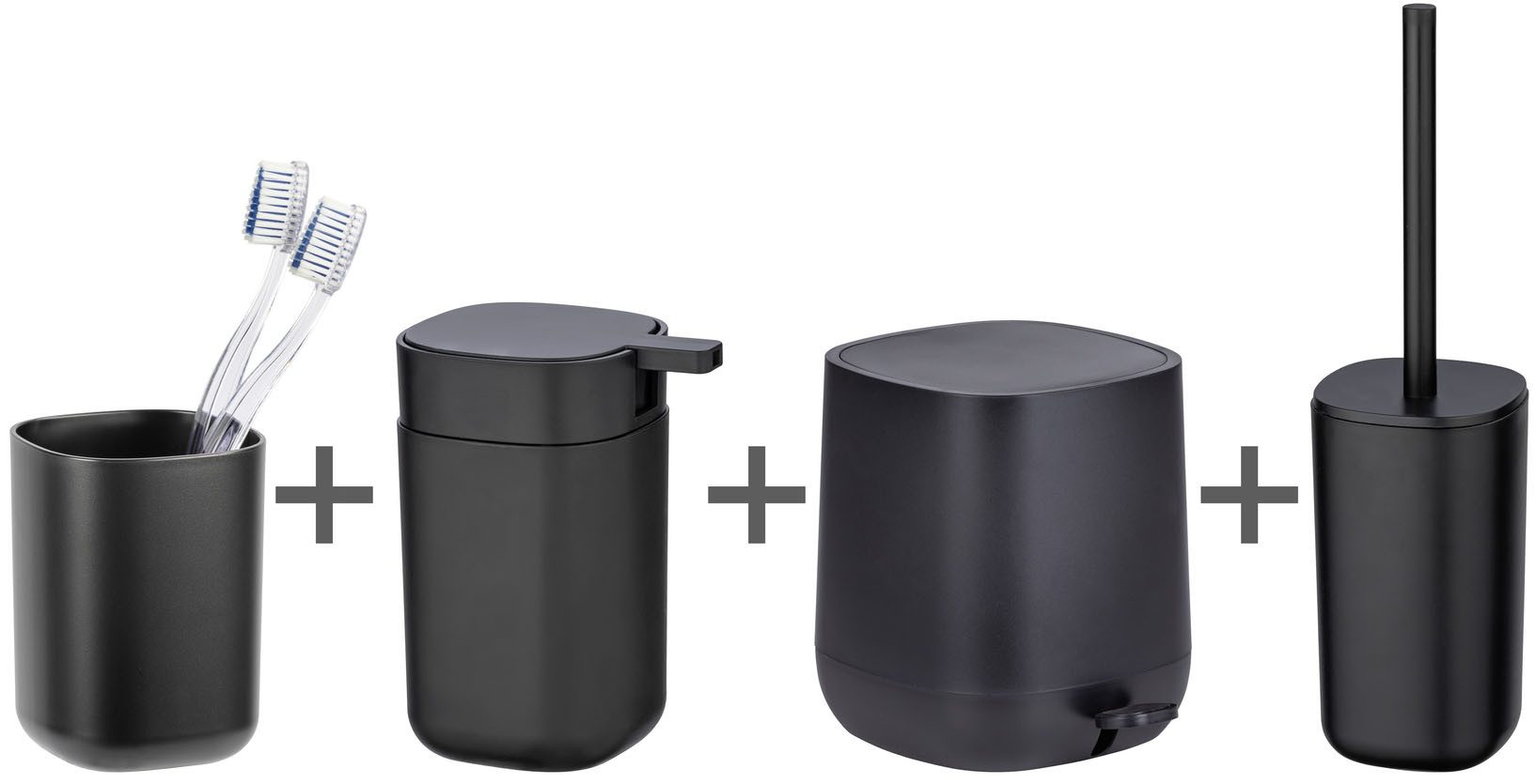 WENKO Badaccessoire-Set Davos, Set, 4 tlg., Seifenspender, Zahnputzbecher, günstig online kaufen