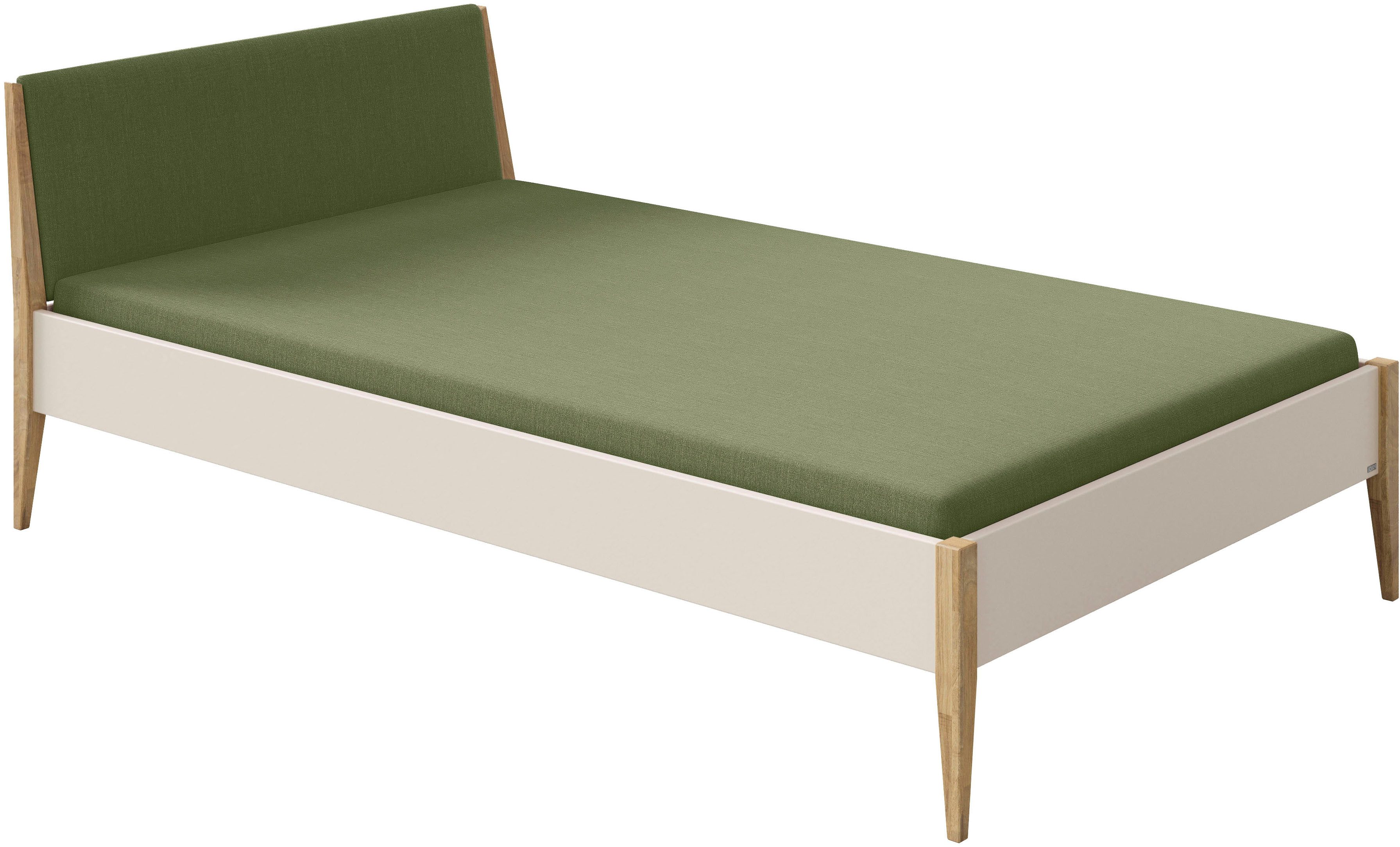 PAIDI Kinderbett STIENE in verschiedenen Größen und Farben (90/120/140x200cm - Beige, Grau, Eiche massiv), Jugendbett mit Massivholz, pflegeleicht, langlebig, Jugendliege