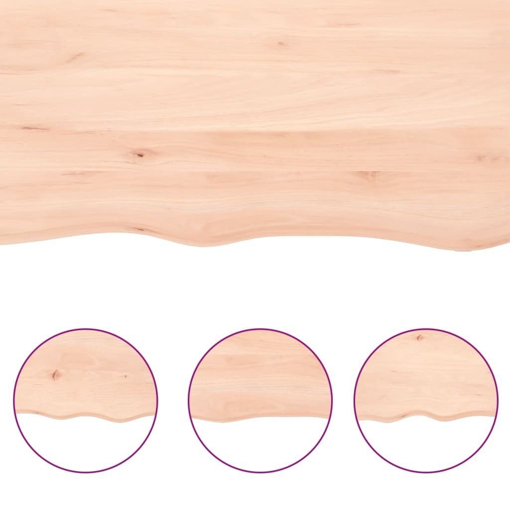 40x40x(2-4) Massivholz furnicato Unbehandelt cm Baumkante St) (1 Tischplatte