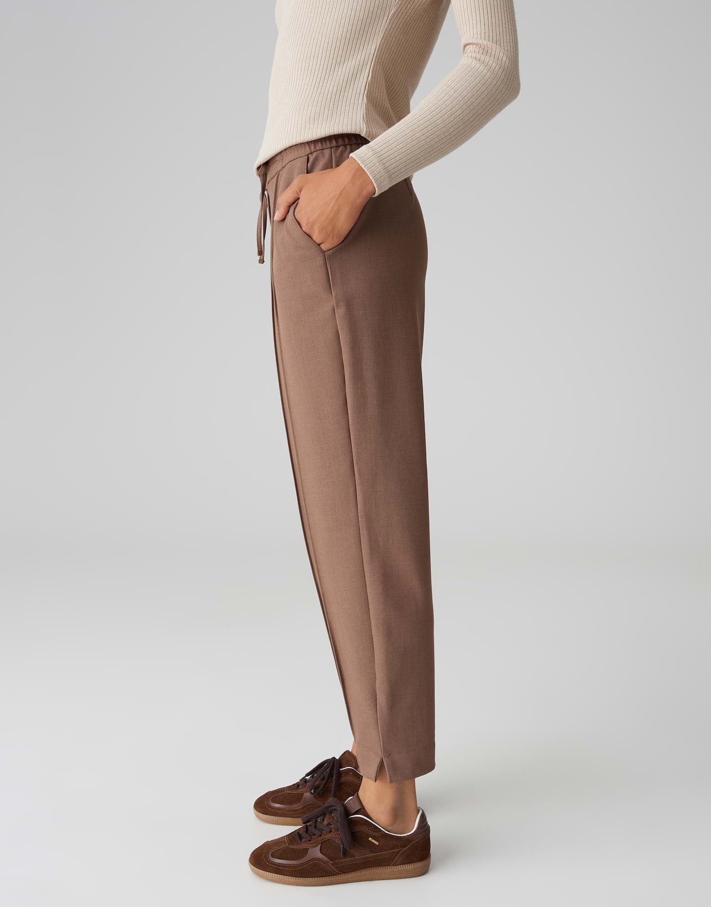 OPUS Schlupfhose MYHA ICONIC aus leichtem Viskosemix Mid Rise, Ankle, meliertes Muster