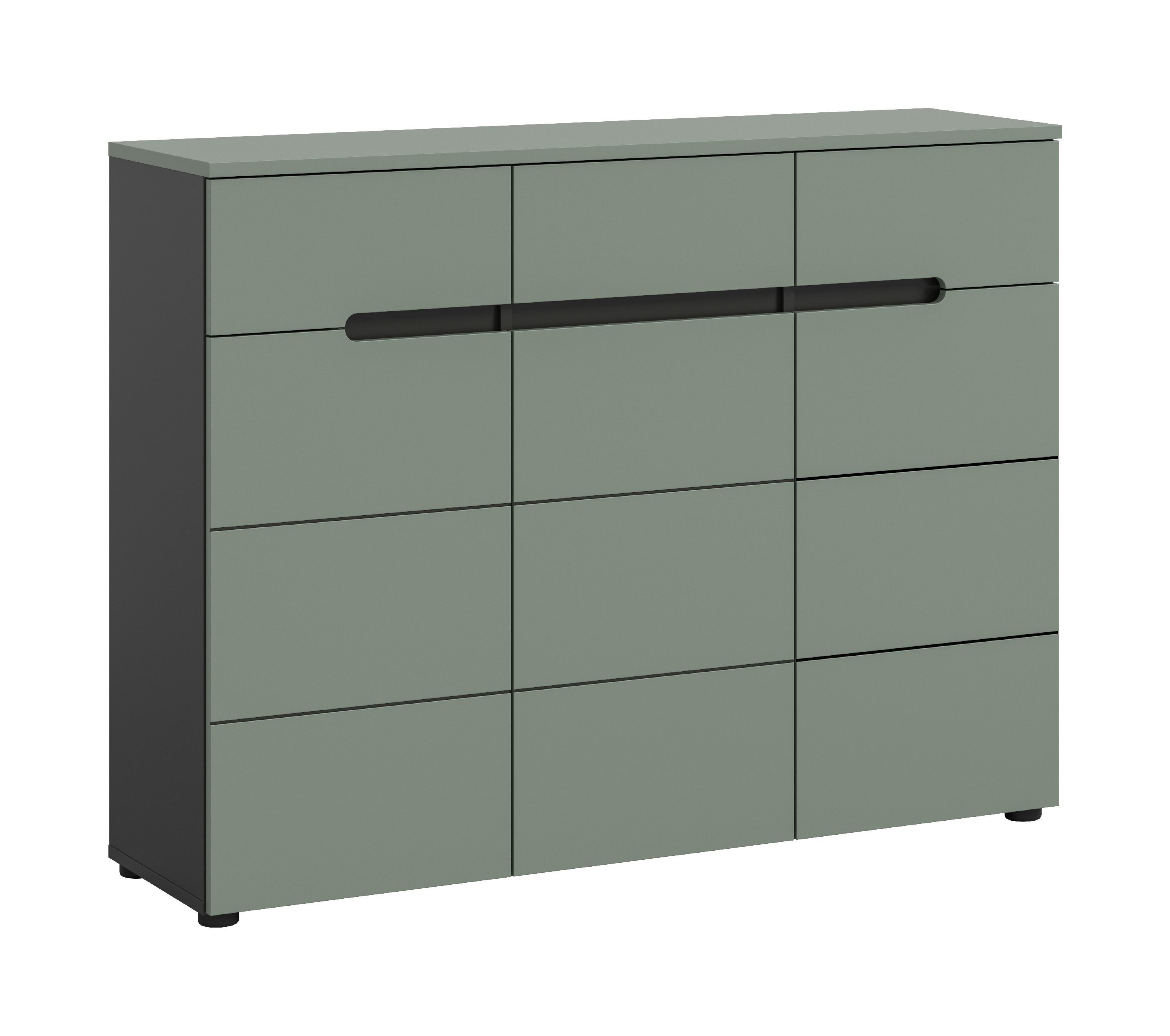 xonox.home Schuhkommode, Smoke Green Melamin beschichtet modern 94x120x37 cm