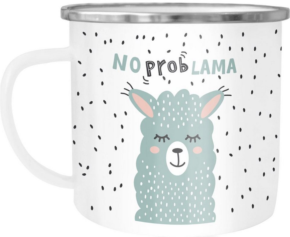 Moonworks Tasse Emaille Tasse Becher Spruch No Prob Lama Motiv Lustig Kaffeetasse Kindertasse Moonworks Emailliert Und Mit Aufdruck Online Kaufen Otto
