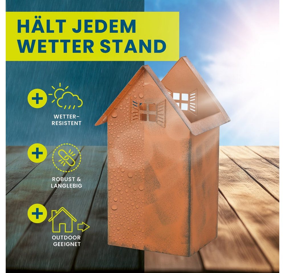 Thumbnail - Hoberg Blumenkasten Rost-Pflanztöpfe 2er-Set 20cm & 28cm (2 St), Deko Garten Balkon Terrasse Pflanzgefäß Windlicht