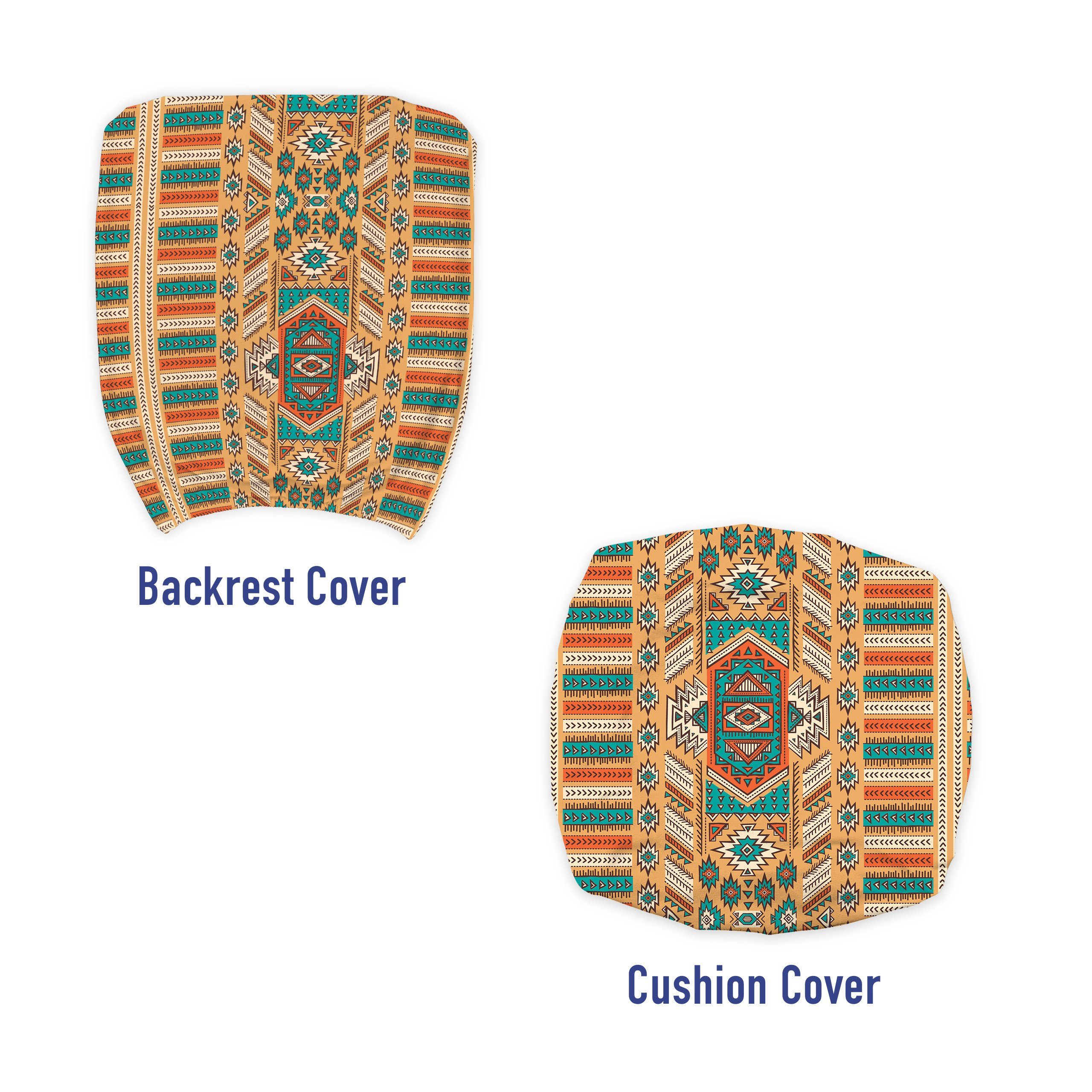Bürostuhlhusse dekorative aztekisch Schutzhülle Bohemian Stretchgewebe, Abakuhaus, Pattern aus