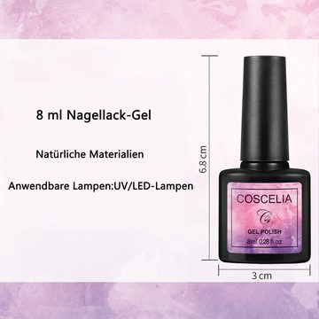 Scheiffy Nagellack-Set Gel-Nagellack,Nagellack-Set,Voll/Glitzer-Nagellack,10 Farben