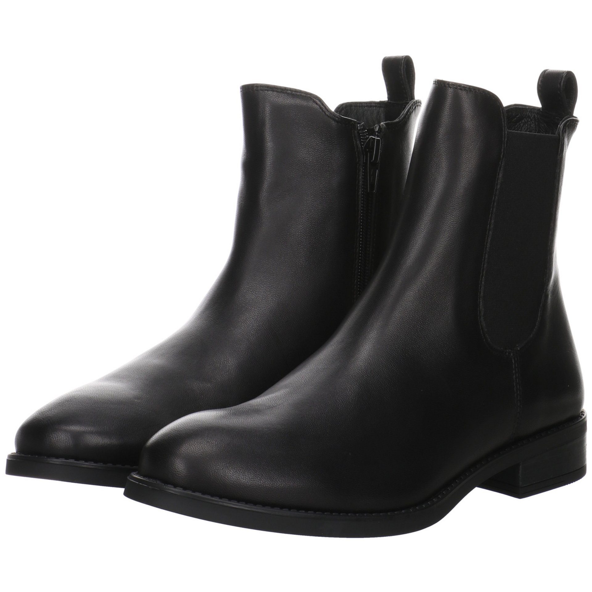 Damen Barty Unisa black Stiefeletten Stiefelette Chelsea Schuhe Boots Leder-/Textilkombination