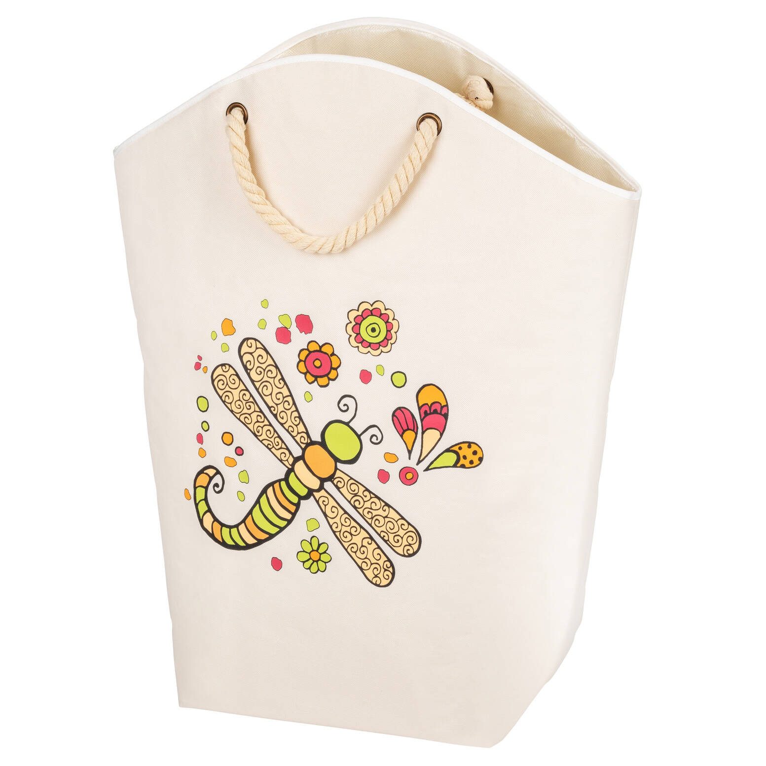 WENKO Wäschekorb Kleiner Wäschekorb mit Schnurgriffen, 58 l, WENKO