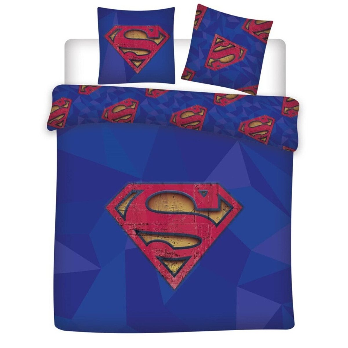 Aymax sprl Bettwäsche Superman Bettwäsche Set – Deckenbezug 240x220 cm + 2 Kissen 65x65 cm