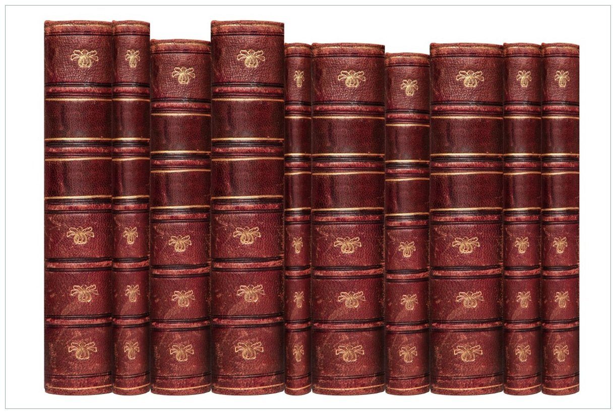 Wallario Acrylglasbild, Alte Bücher mit rotem Ledereinband, in verschiedenen Ausführungen