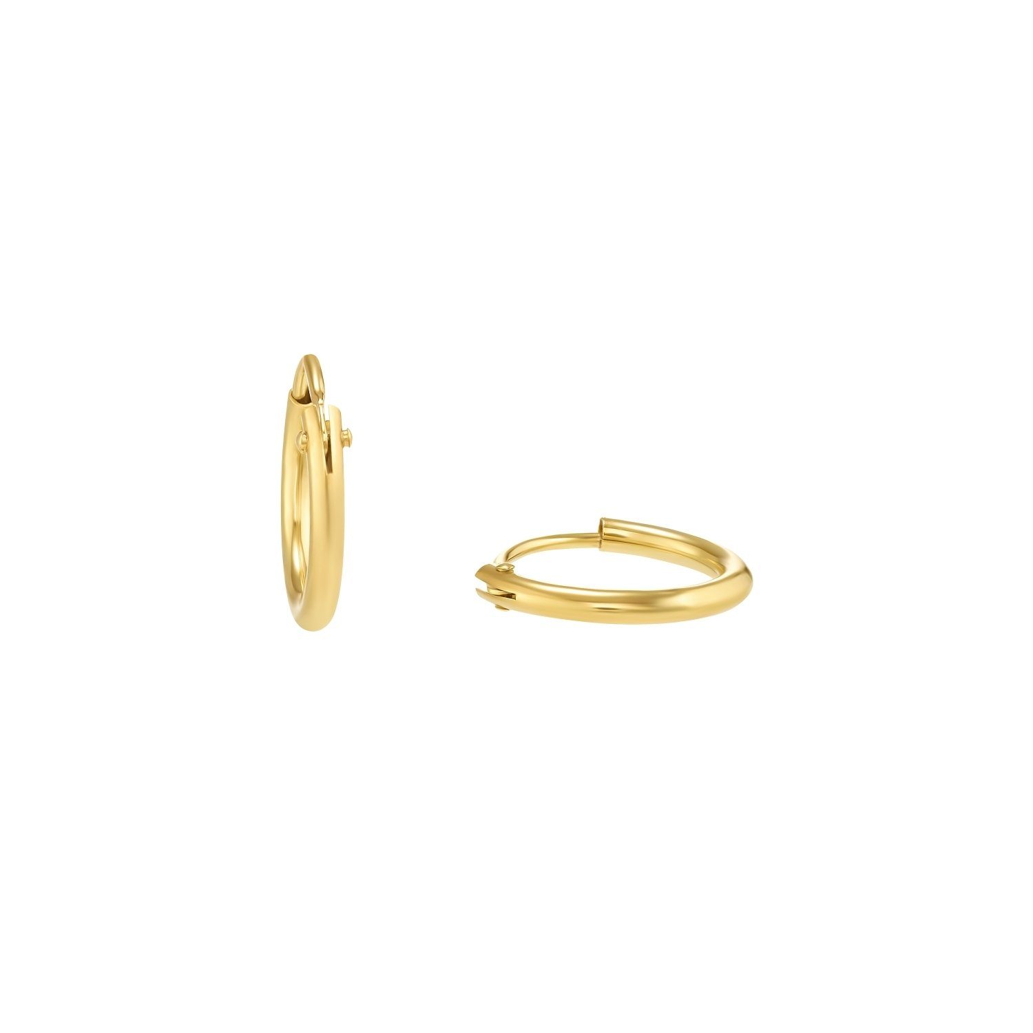 Amor Paar Ohrstecker für Damen und Herren, Unisex, Gold 375 (Creolen, 2-tlg)