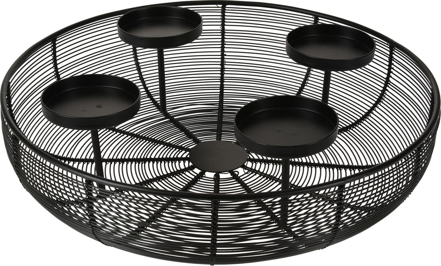 BURI Adventsleuchter Metall-Adventskranz Ø36cm mit Metallschale Weihnachtsd günstig online kaufen