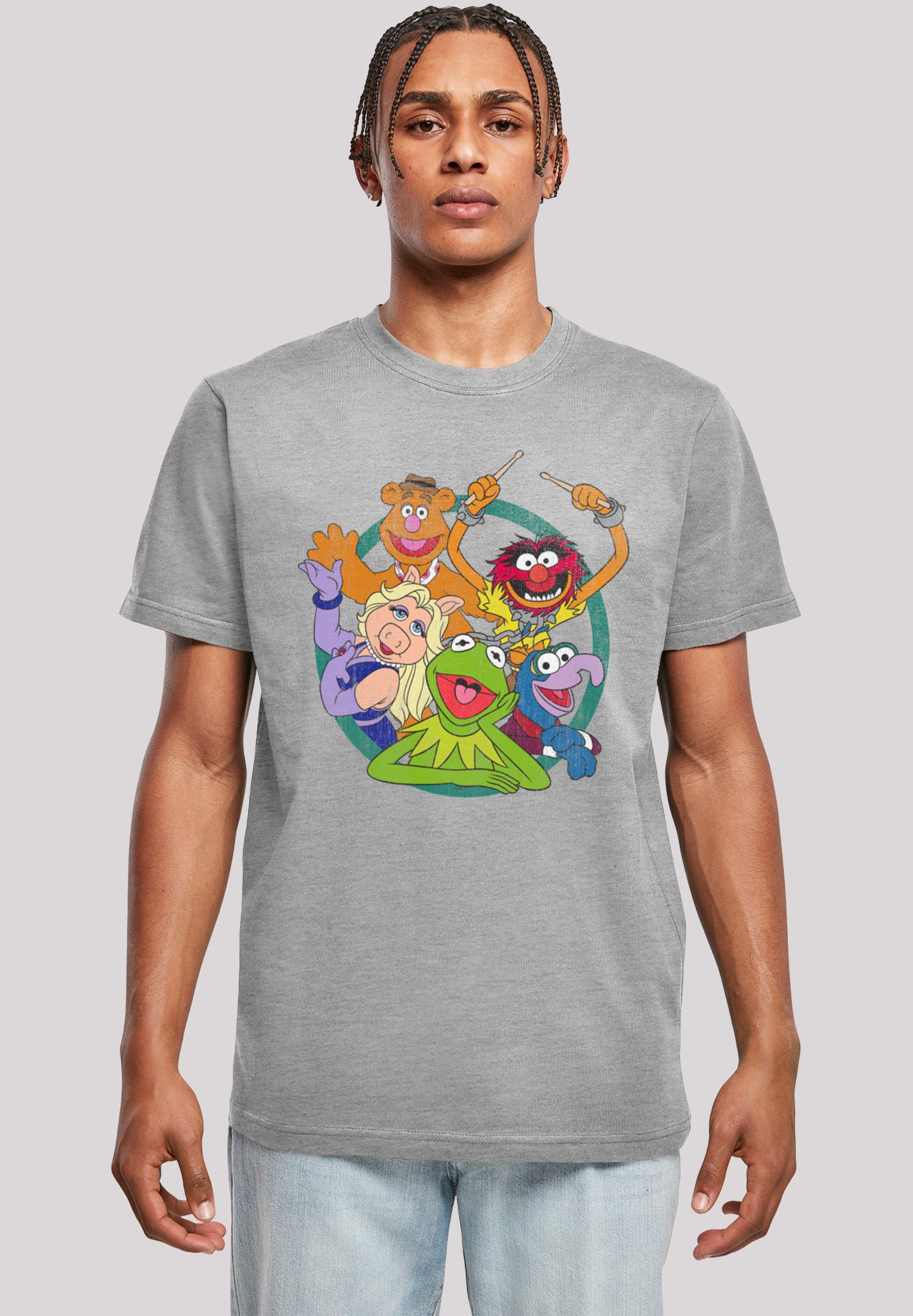 F4NT4STIC T-Shirt Disney Die Muppets Group Circle Print heather grey