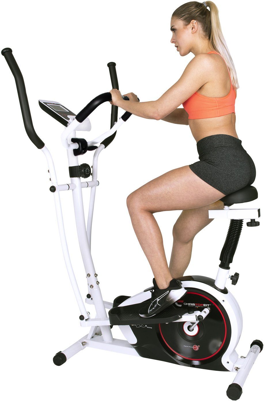Christopeit Sport® Crosstrainer CT 4 (Cross- und Heimtrainer zugleich, Fitnessgerät), 100 kg max. Benutzergewicht, 8 Widerstandsstufen