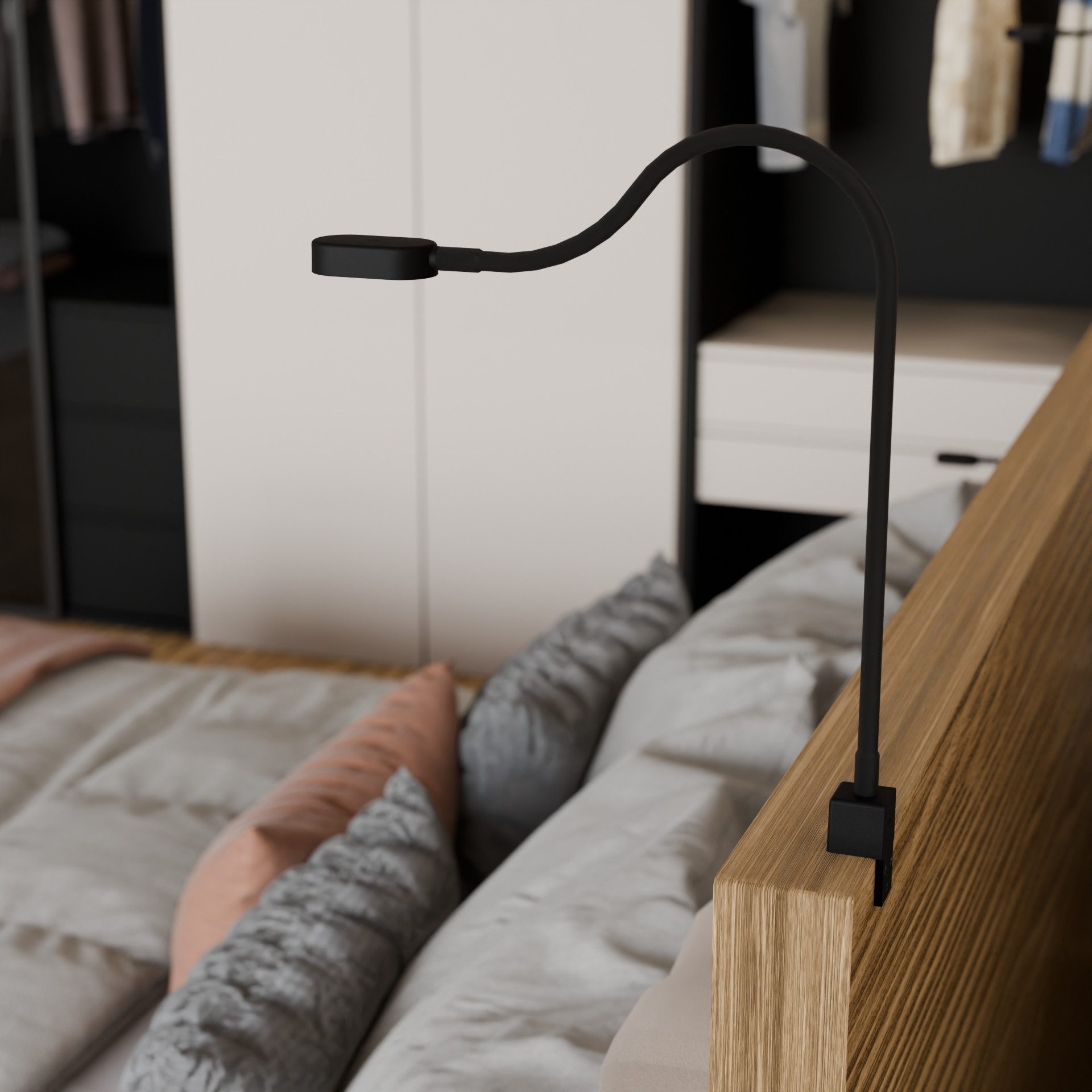 kalb Bettleuchte Ilios LED-Bettleuchte USB-C Wand- & Winkelmontage Flex Arm Dimmbar, Touch-Dimm-Schalter, Warmweiß