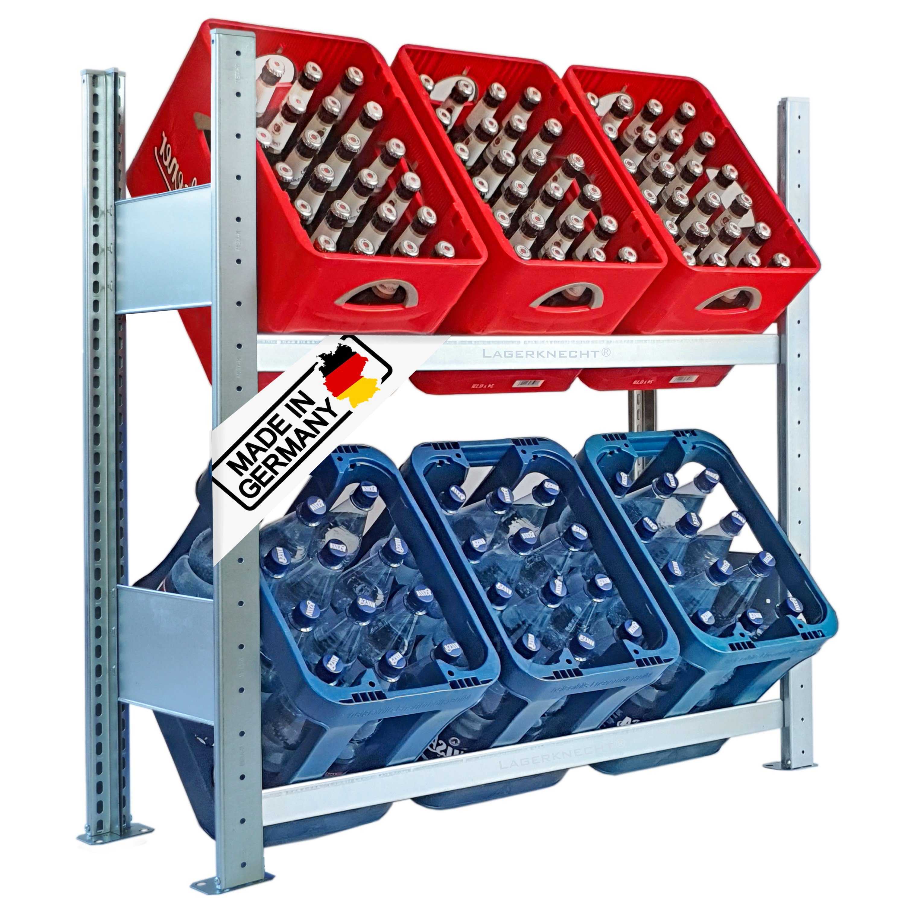 Lagerknecht Standregal Getränkekistenregal made in Germany für 6 Kisten in Industriequalität