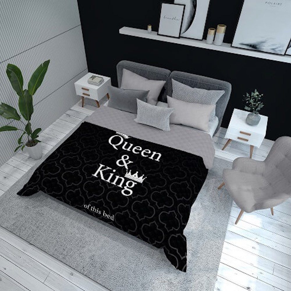 Tagesdecke Steppdeckenoptik Bettüberwurf Decke 220x240 cm Queen & King  Design, Häßler Homefashion