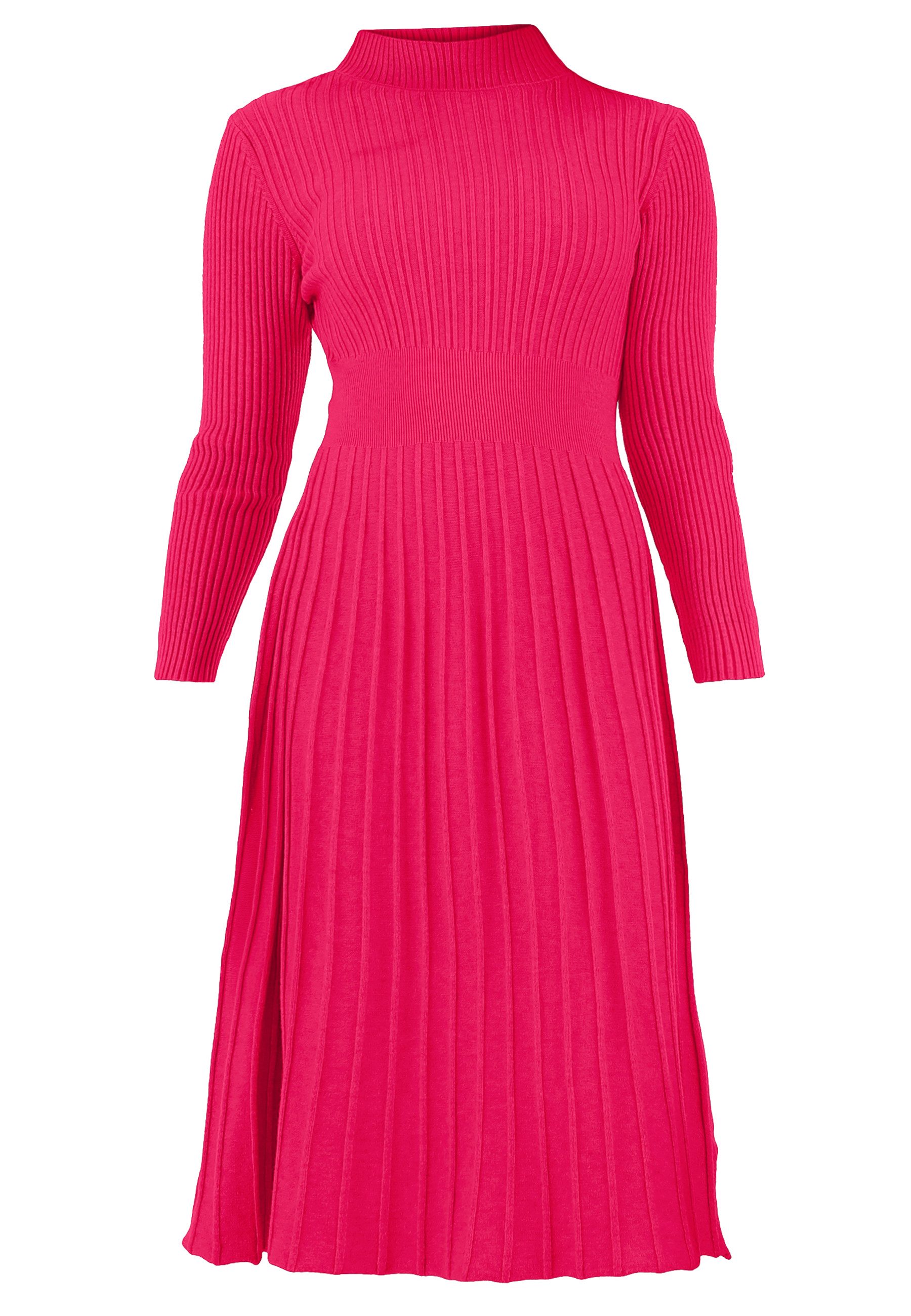 YC Fashion & Style Strickkleid tailliert mit ausgestelltem Rock – elegant und bequem Basic