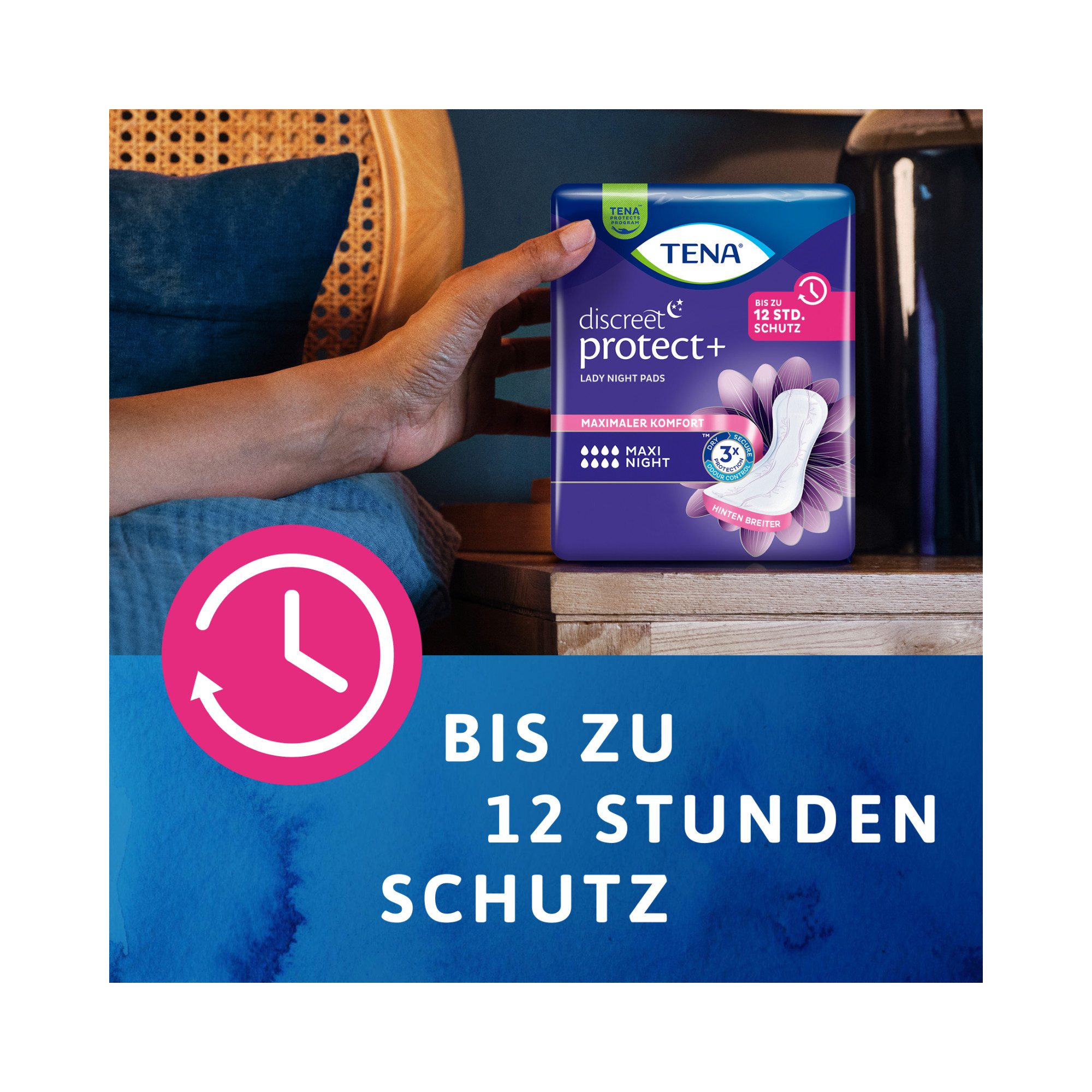 TENA Inkontinenz-Einlage TENA LADY - Discreet Maxi Night, 12-St.