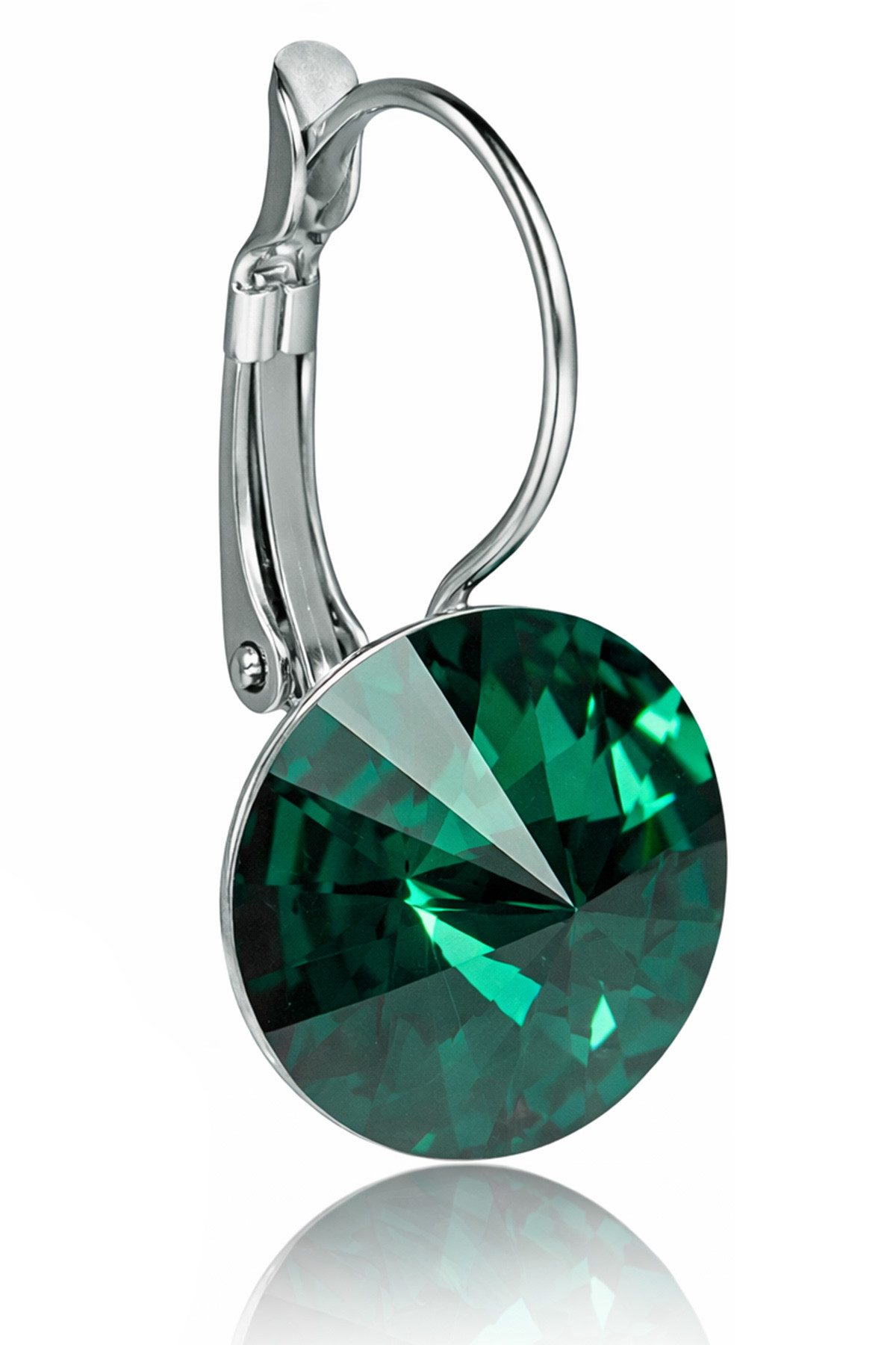 LUISIA® Paar Ohrhänger Silberne Ohrringe "Rivoli" mit 12 mm Kristallen von Swarovski® (2-tlg., inkl. Schmuckbox), Große Farbauswahl – Bild 2 von 5