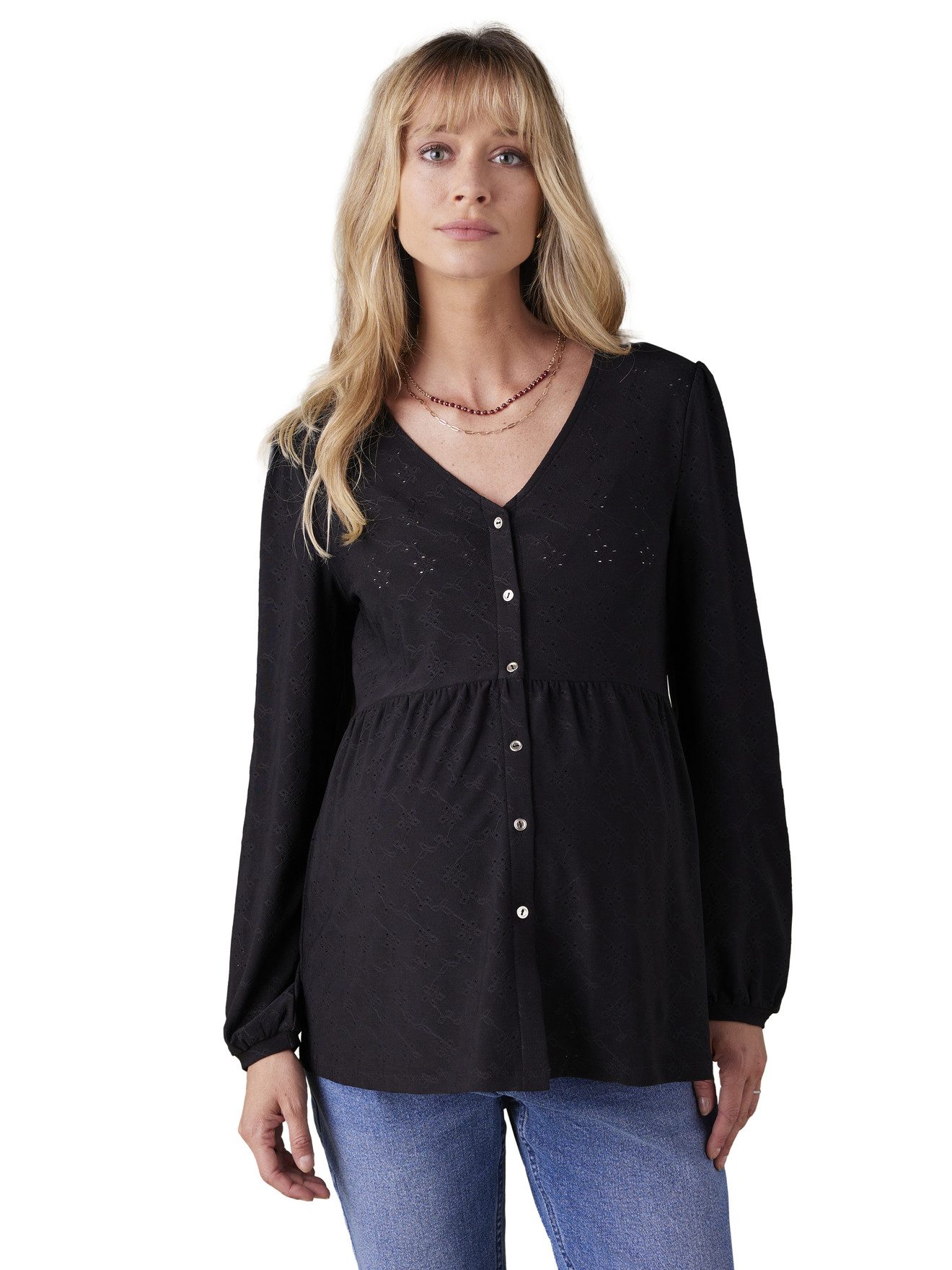 Langarmshirt Weite Bluse für Schwangerschaft und Stillzeit