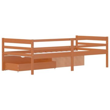 vidaXL Bett Massivholzbett mit Schubladen Honigbraun Kiefer 90x200 cm