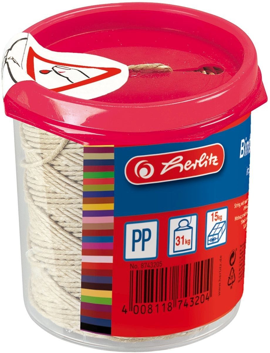 Herlitz Versandkarton Bindfaden 120m braun im Spender mit Abschneider