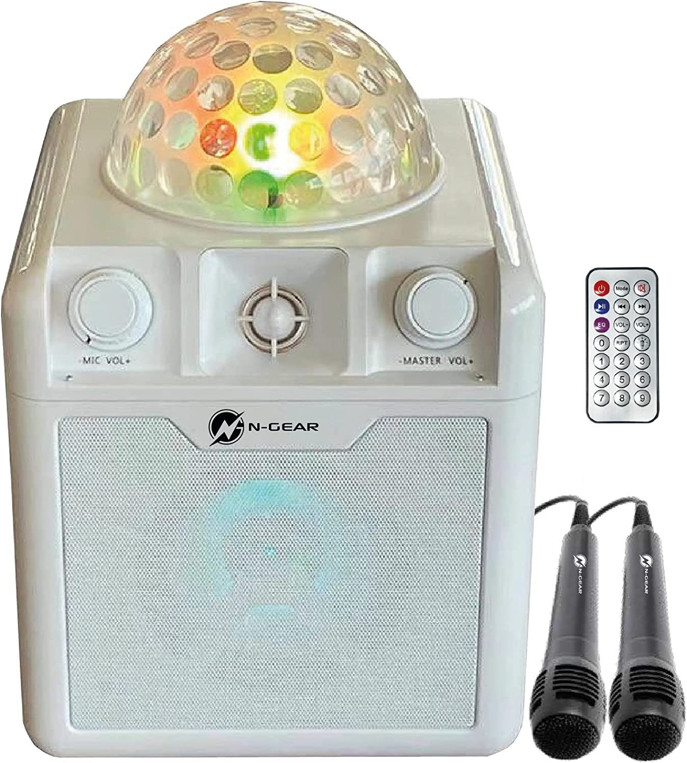 N-GEAR DISCO410 Karaoke & Party Bluetooth Lautsprecher Bluetooth-Lautsprecher (Mikrofon, Disco Licht)