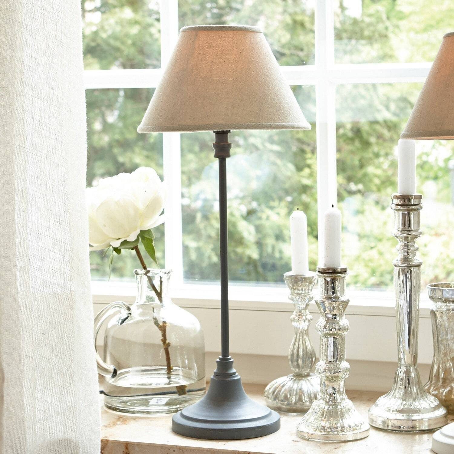 Mirabeau Tischleuchte Tischlampe Swindon beige/grau günstig online kaufen