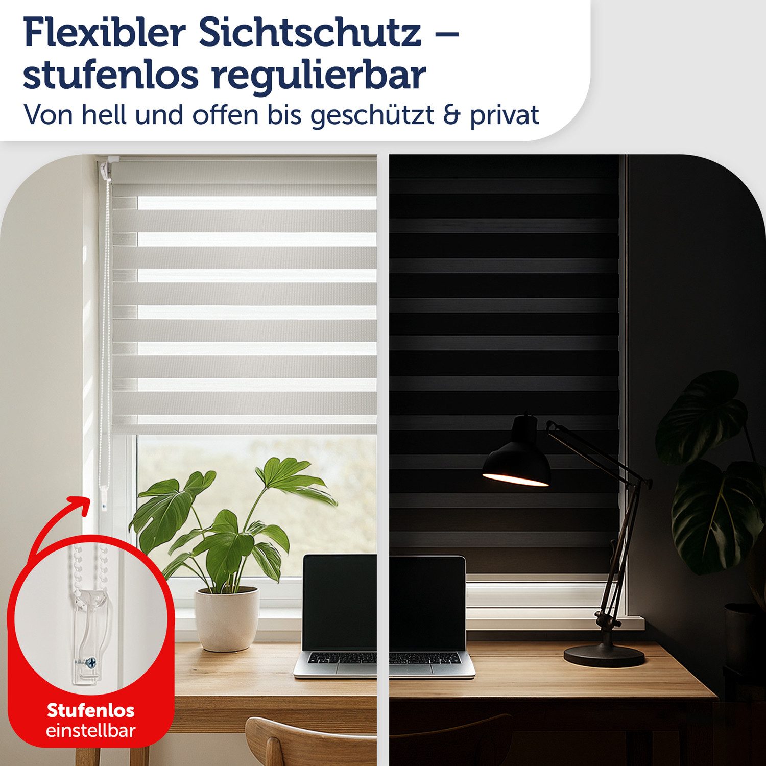 Doppelrollo Doppelrollo Klemmfix ohne Bohren, Blumtal, Klemmfix, individuell einstellbare Rollos